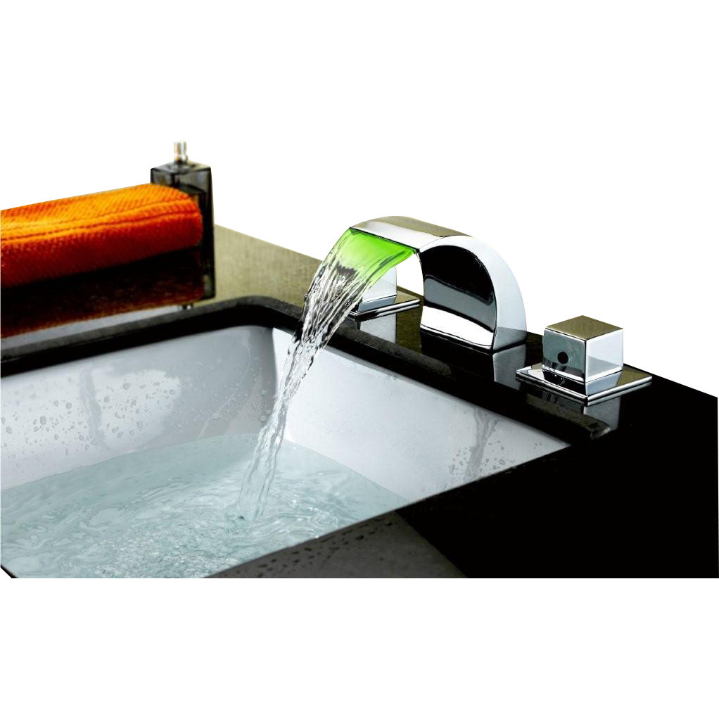 Double Handle Widespread LED Waterfall Bathroom Sink Faucet Wayfair