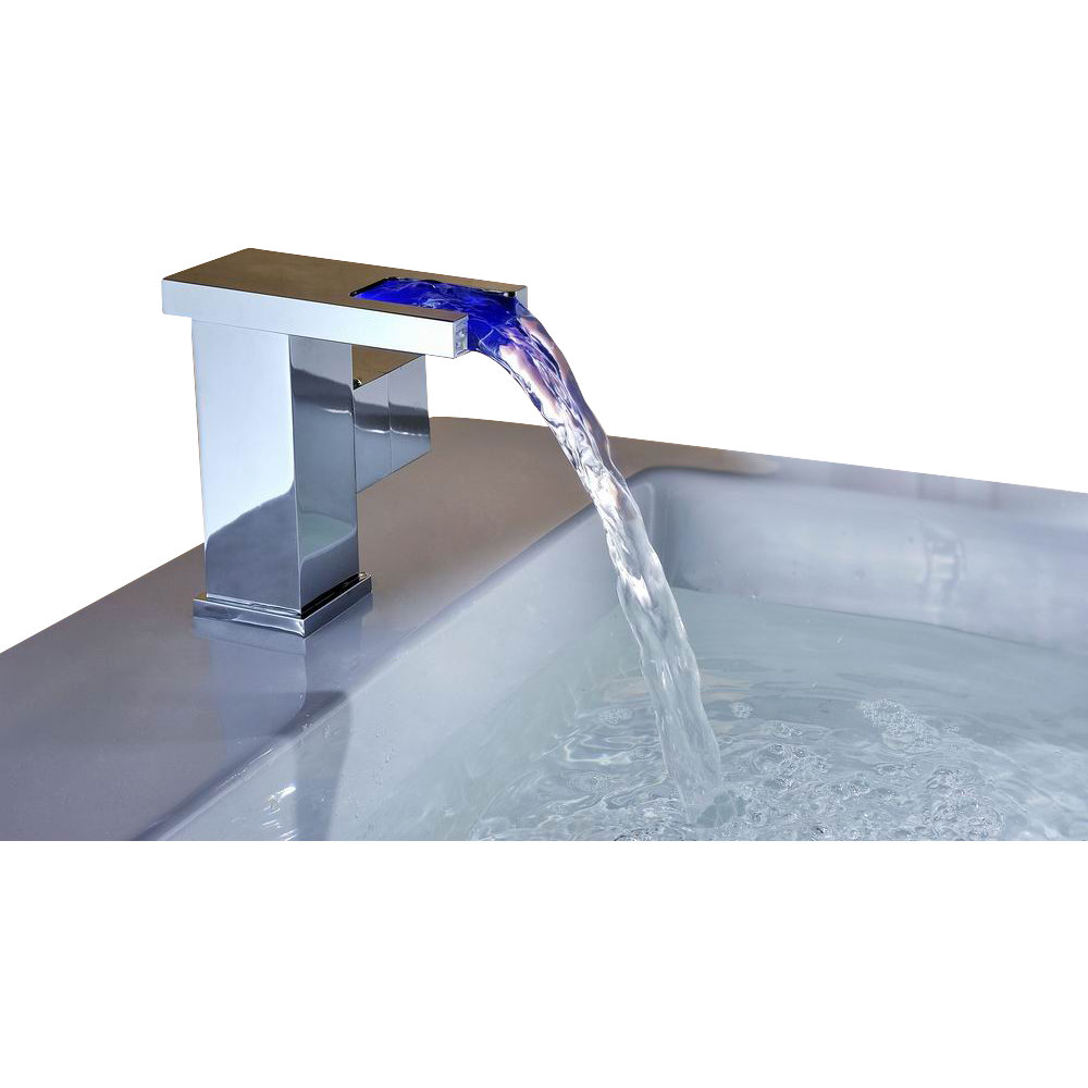 Single Handle Deck Mount LED Waterfall Bathroom Sink Faucet Wayfair