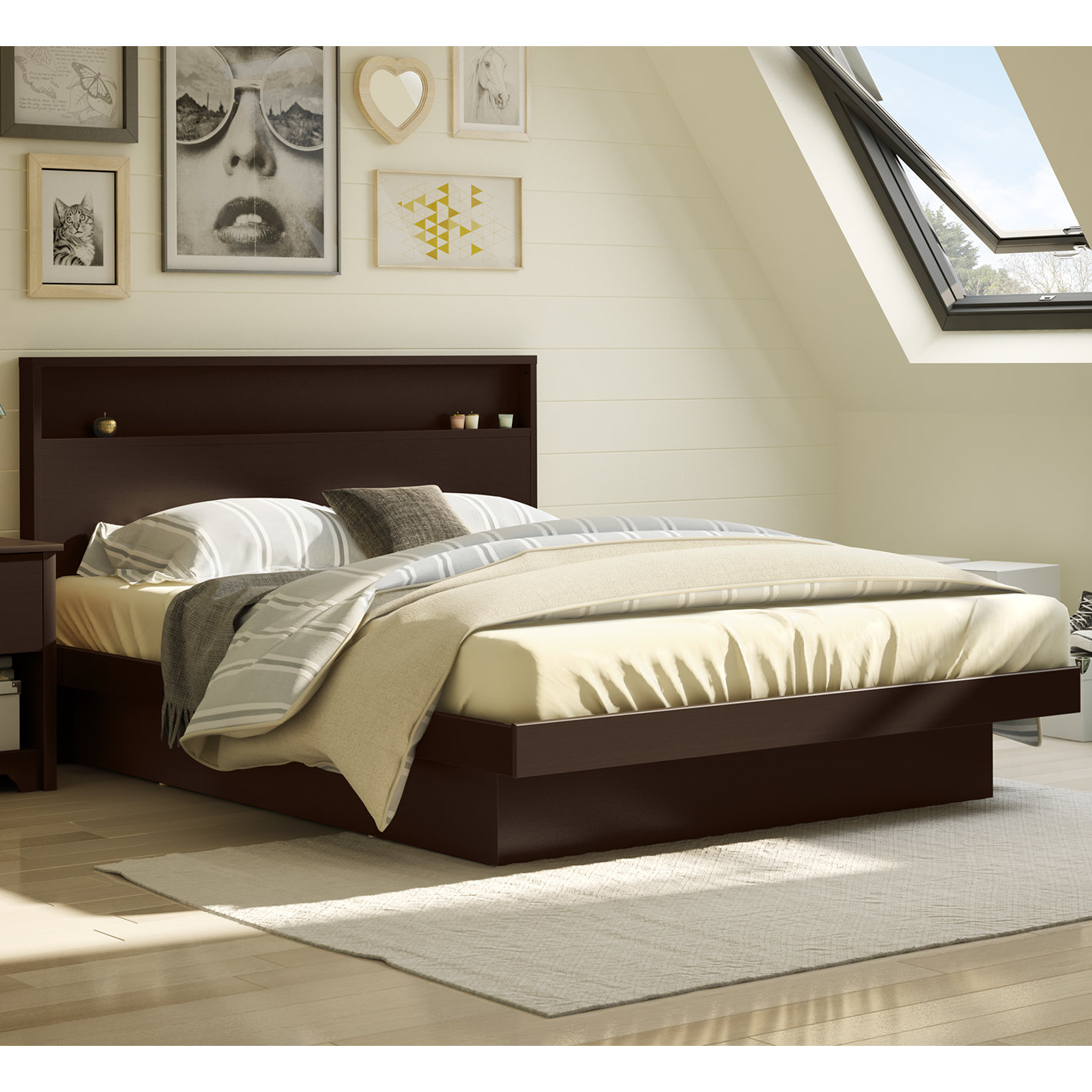 South Shore Queen Upholstered Platform Bed & Reviews Wayfair