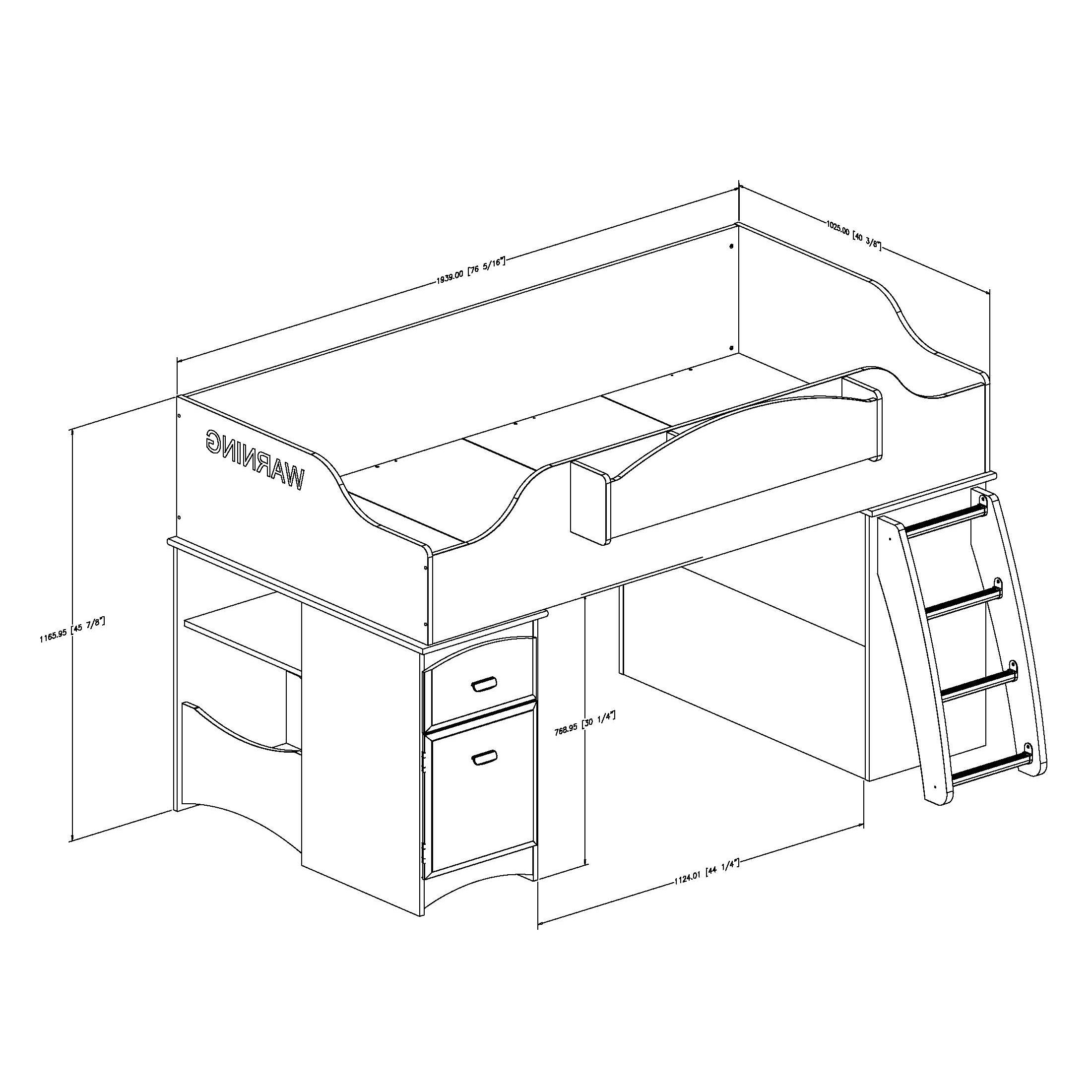 South Shore Imagine Loft Twin Bed with Storage & Reviews Wayfair