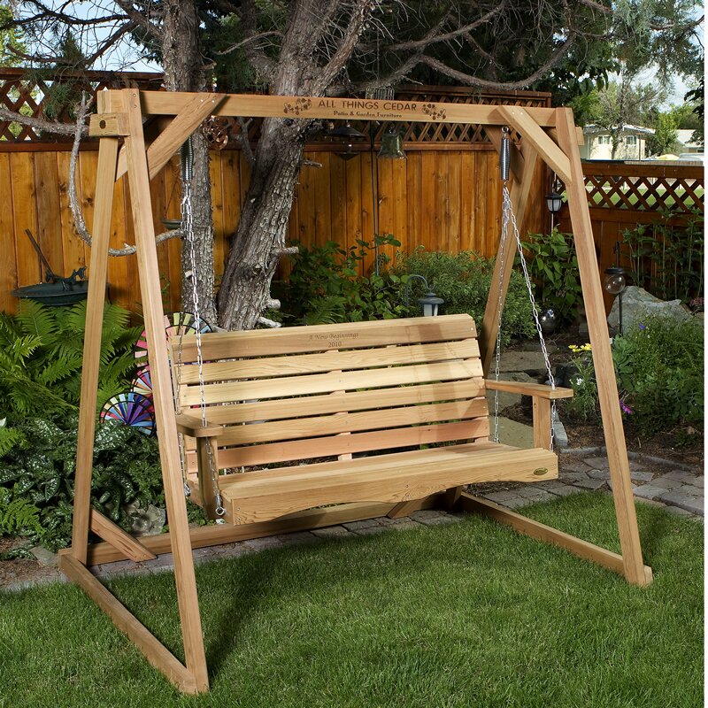 All Things Cedar Porch Swing with Stand & Reviews Wayfair