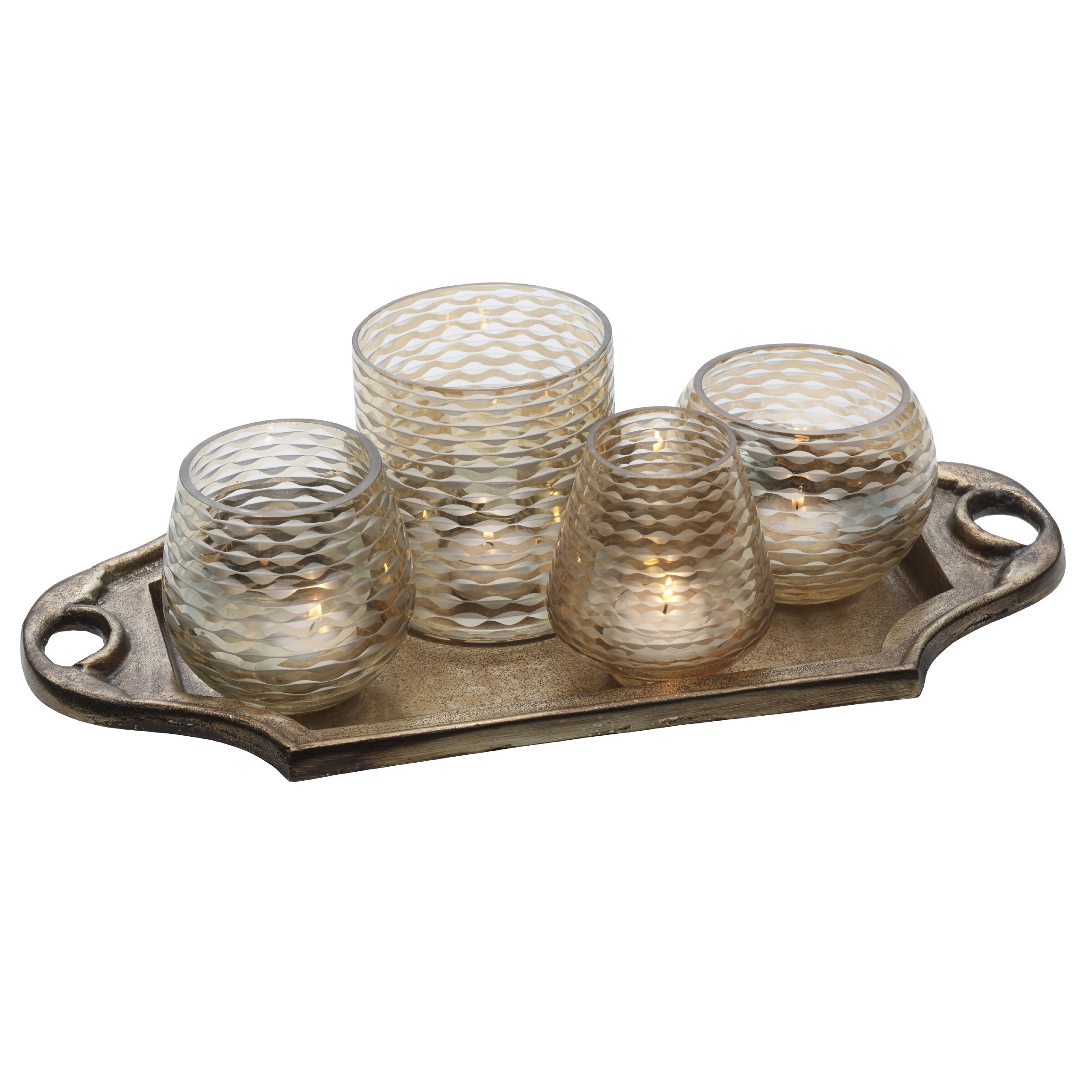 Bombay 4 Light Gold Luster Garden Candle Holder & Reviews | Wayfair