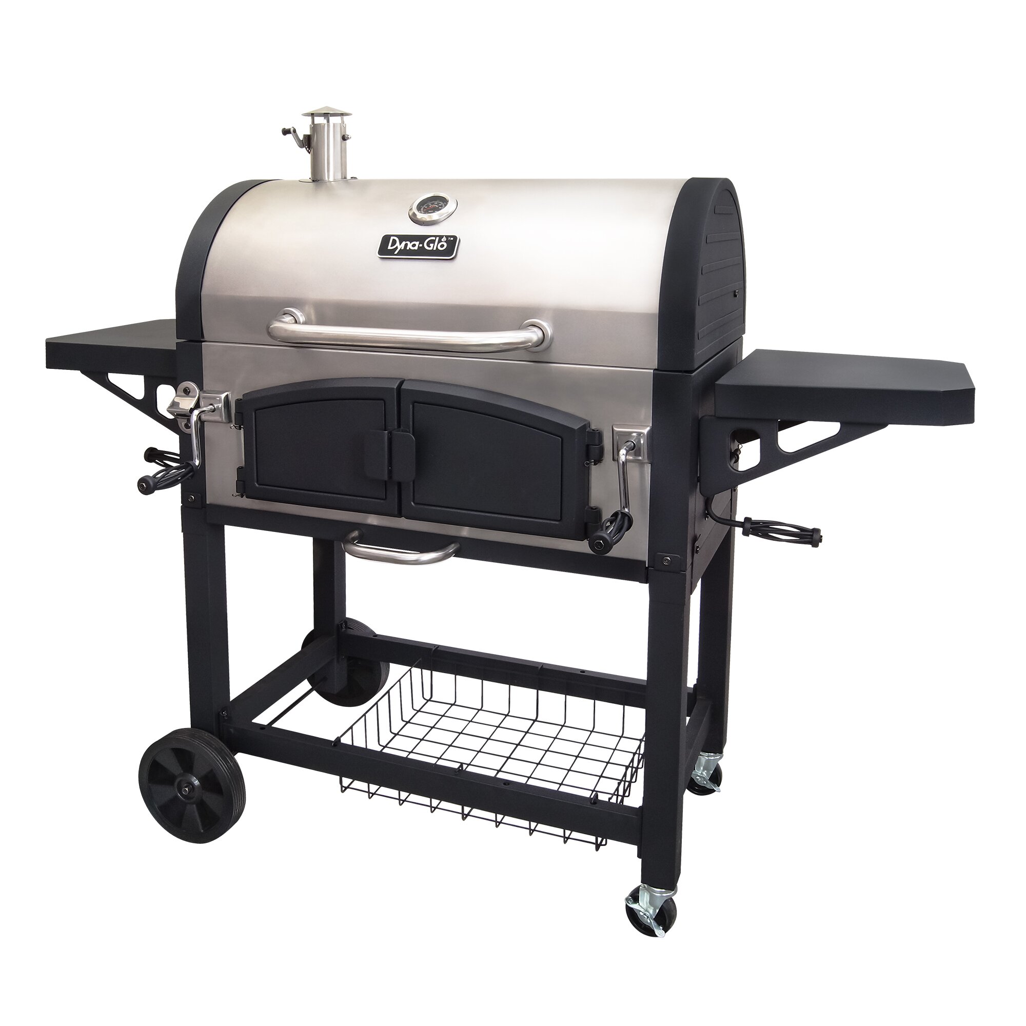 Dyna Glo Dual Chamber Charcoal Grill With Adjustable Charcoal Trays And Easy Access Charcoal Door DGN576SNC D 