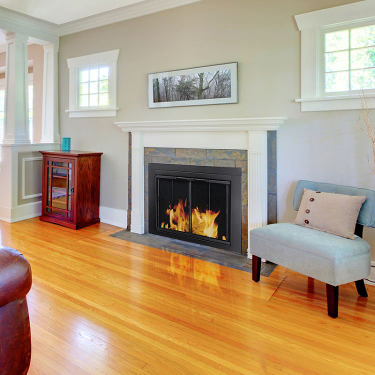Pleasant Hearth Ascot Fireplace Screen and BiFold TrackFree Glass
