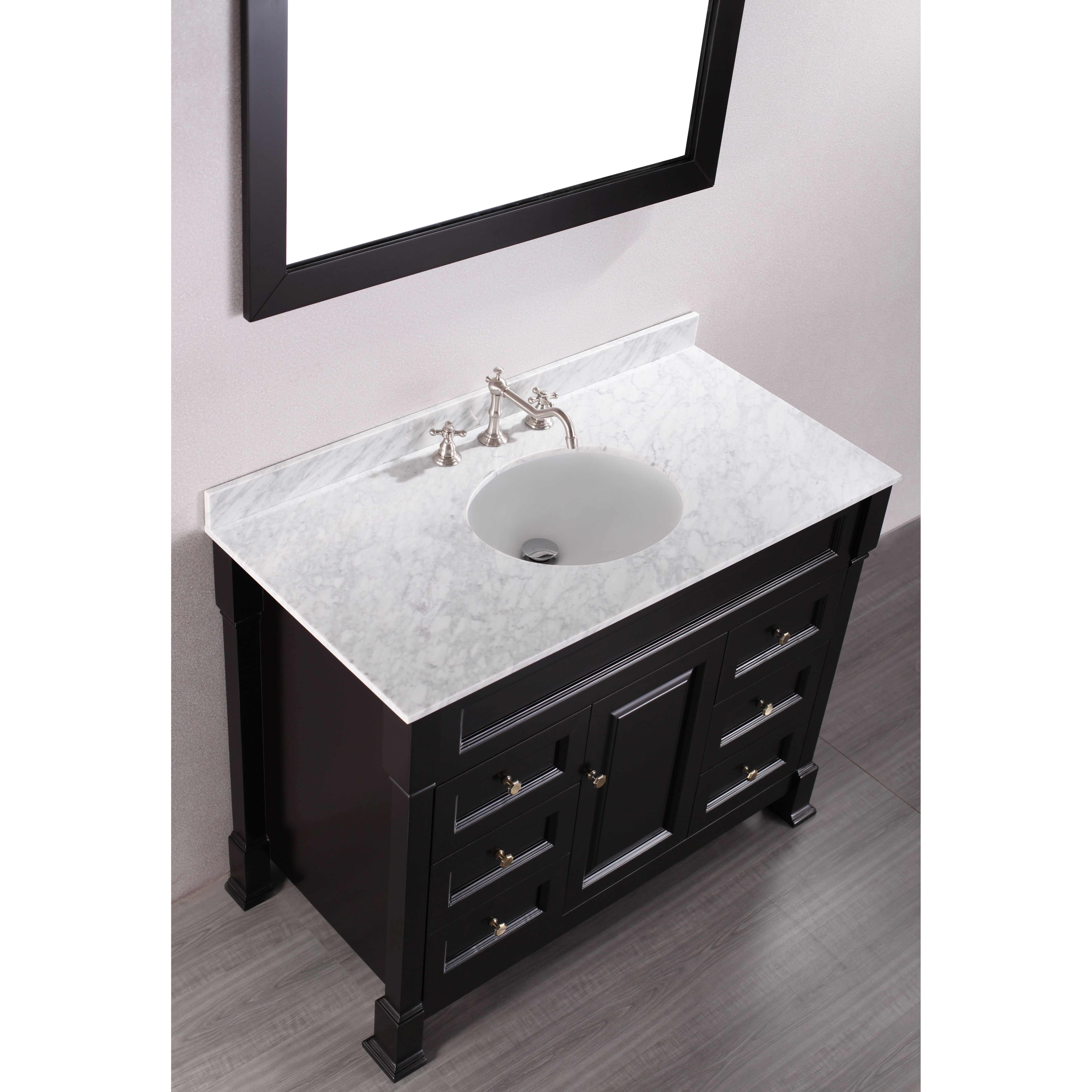 Bosconi Contemporary 43" Single Bathroom Vanity Set with Mirror