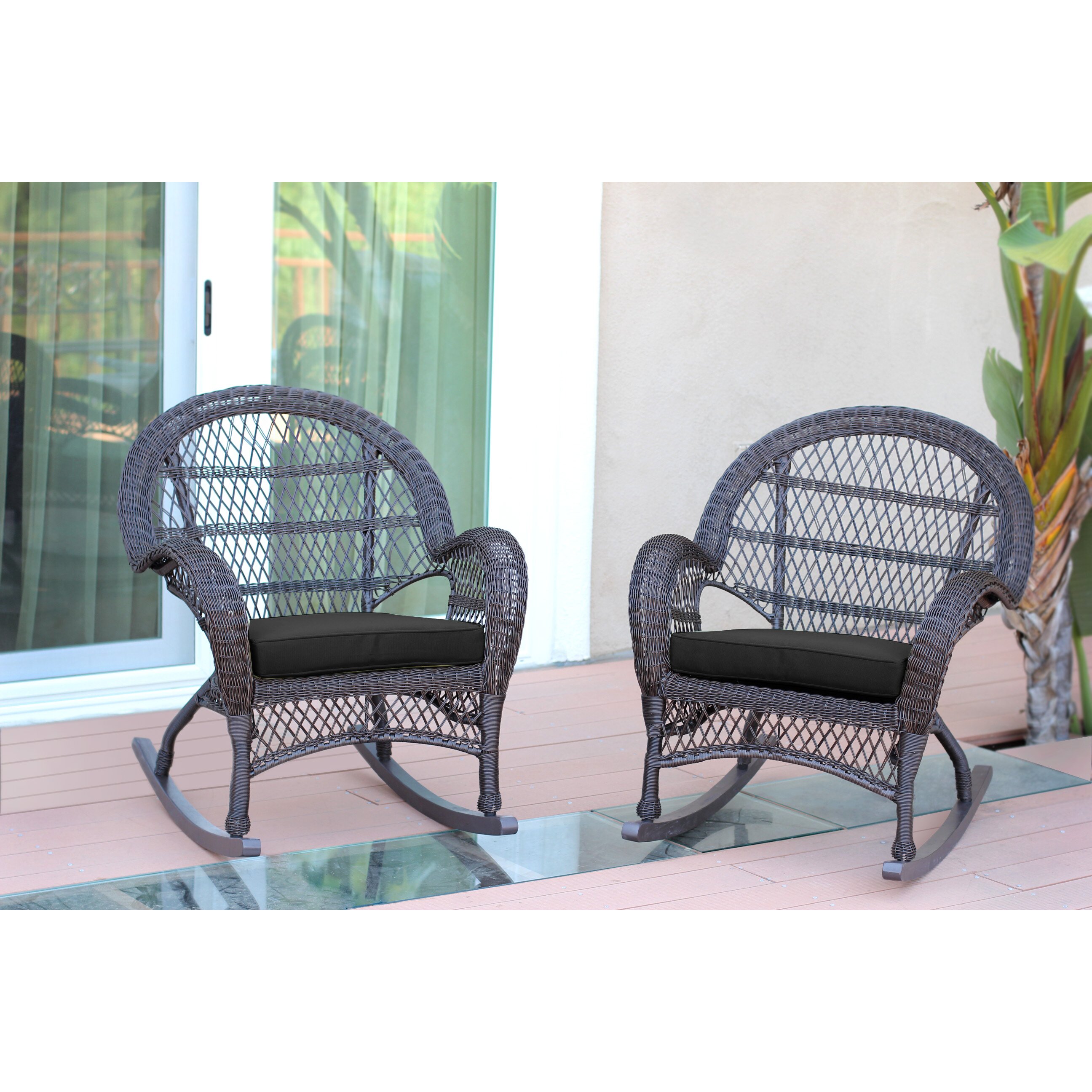 Jeco Inc. Wicker Rocker Chair with Cushions & Reviews | Wayfair