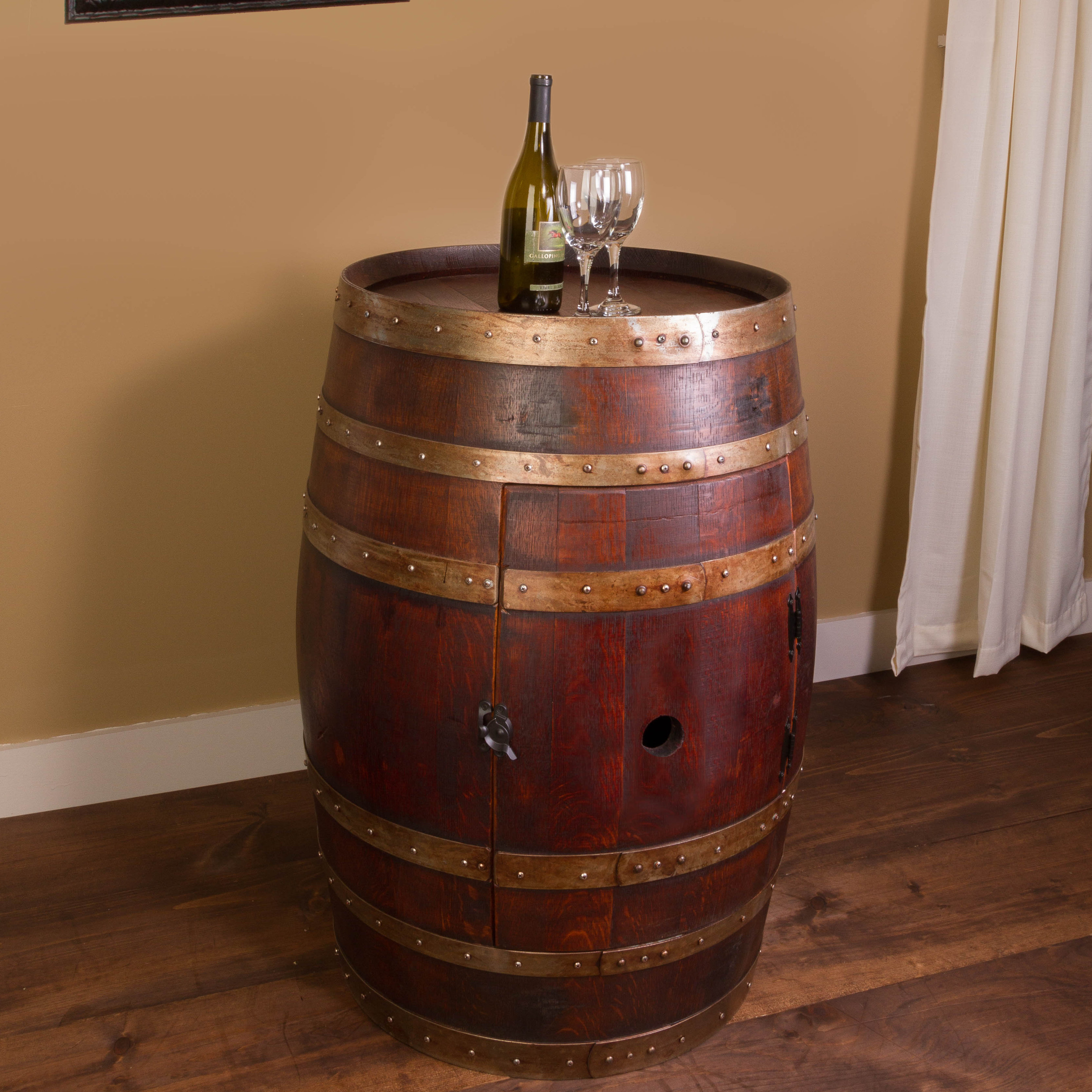 Wine Barrel Bar With Bar Cabinet Wayfair   Napa Wine Barrel Cabinet W1017 