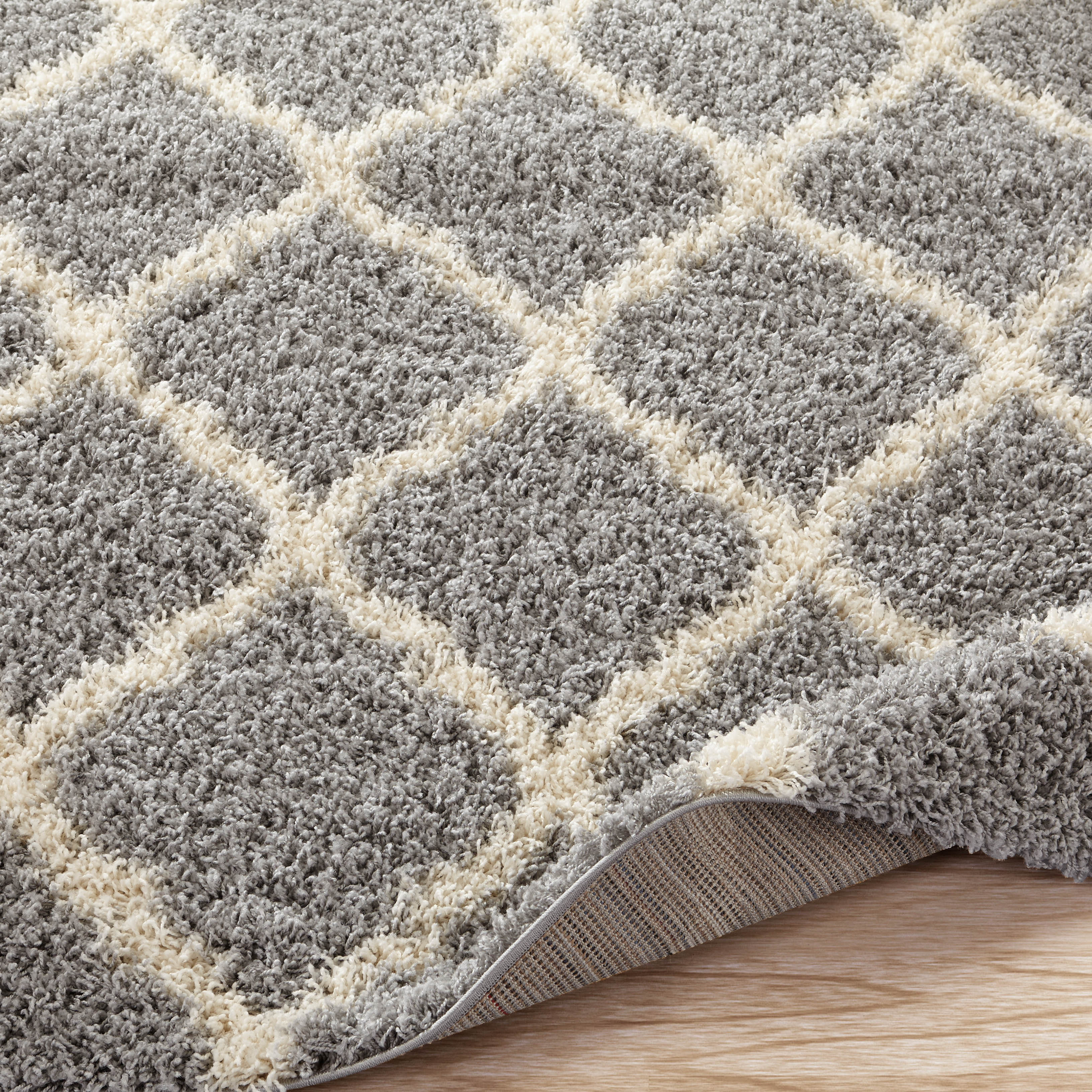 Ottomanson Ultimate Moroccan Trellis Gray Shaggy Area Rug & Reviews