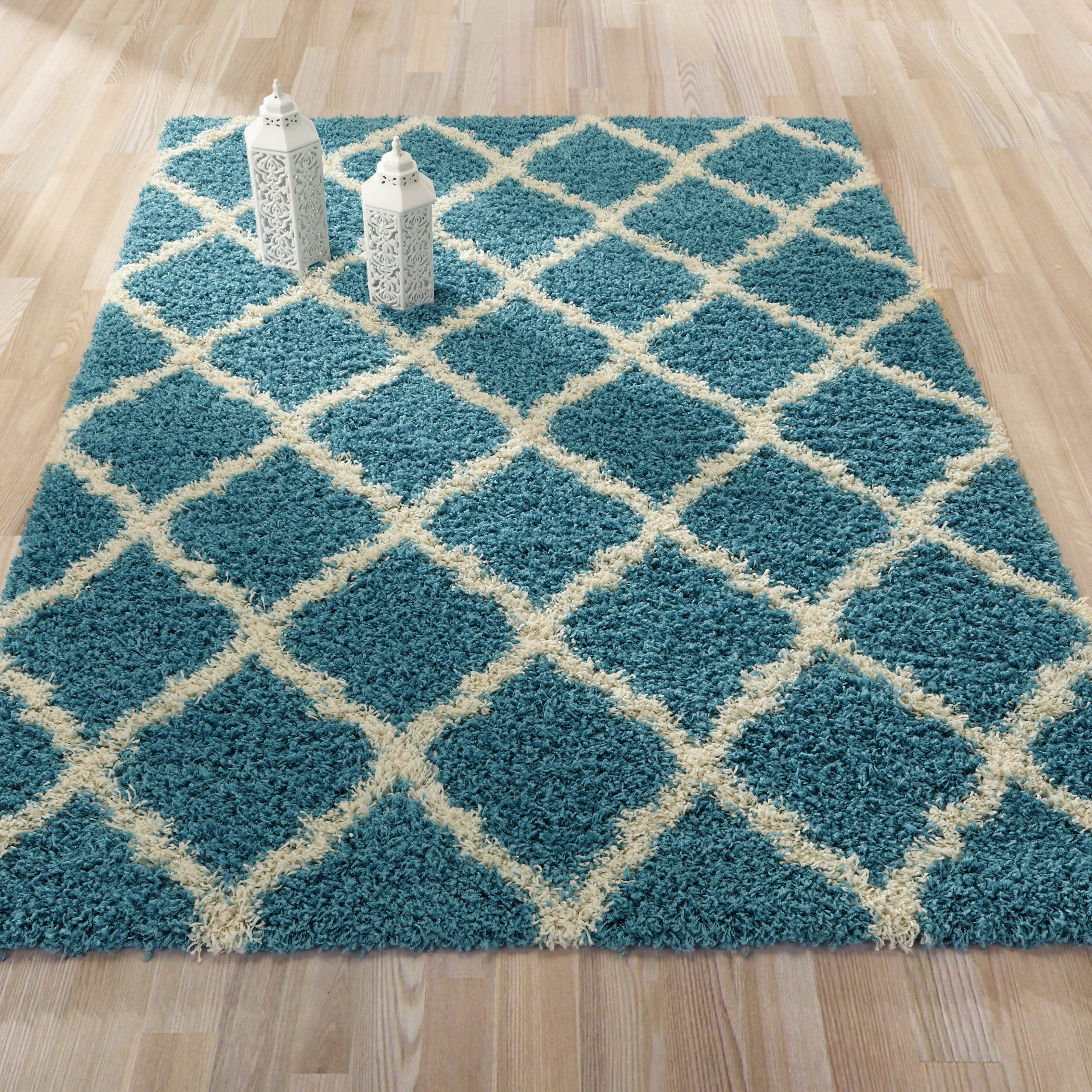 Ultimate Moroccan Trellis Soft Turquoise Shaggy Area Rug Wayfair