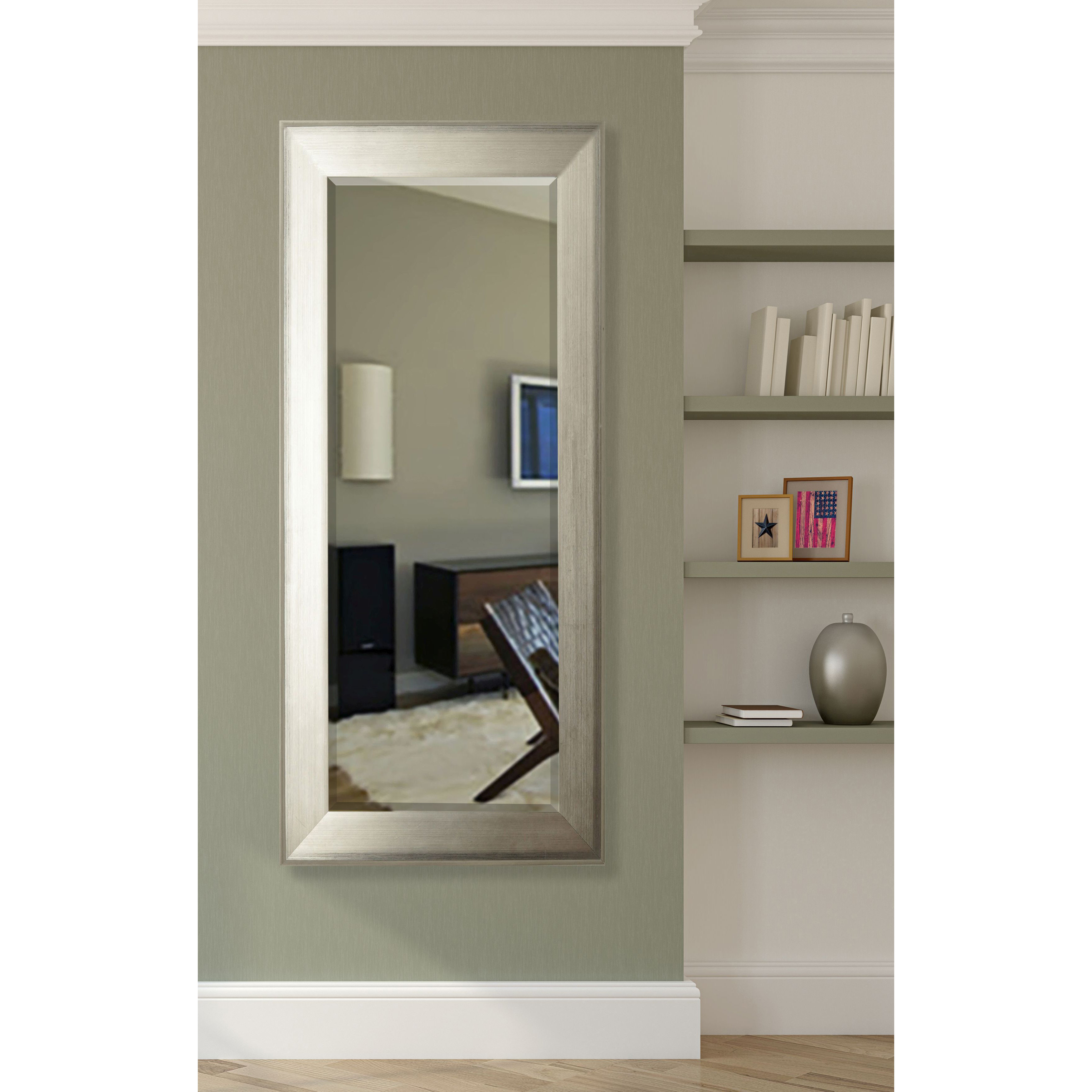 Jovie Jane Brushed Silver Tone Full Length Beveled Body Mirror Wayfair