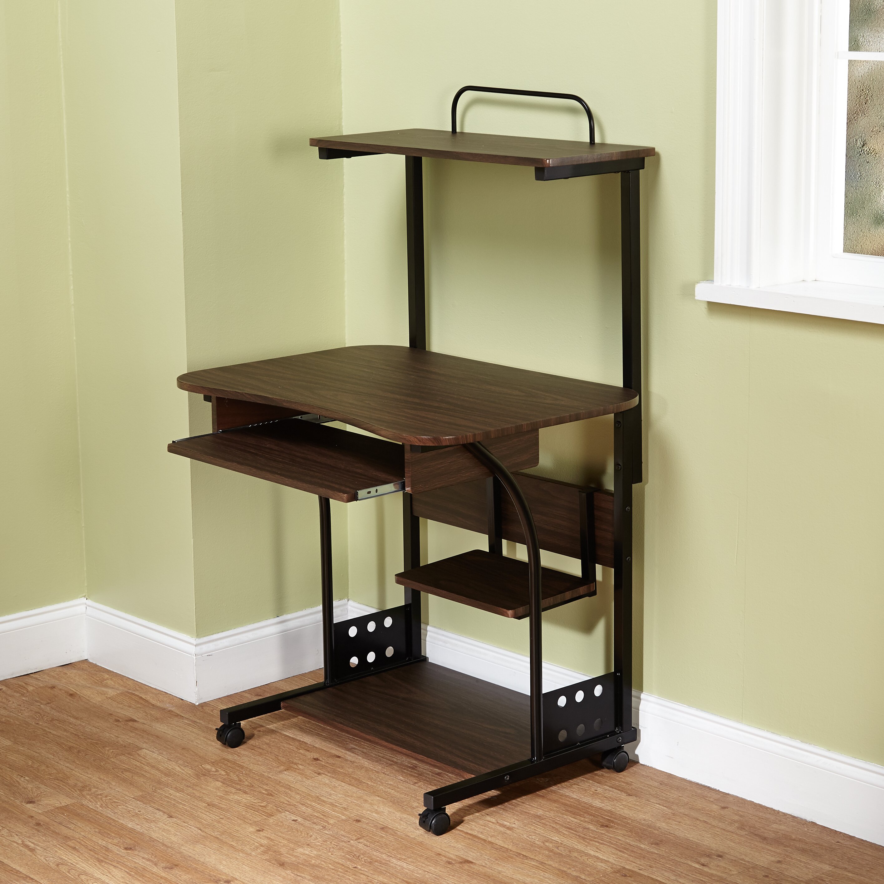 Mobile Computer Tower Desk with Storage | Wayfair