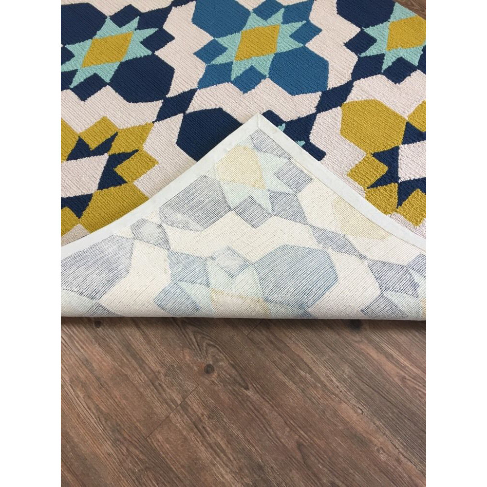 Vivid Blue/Yellow Indoor/Outdoor Area Rug Wayfair