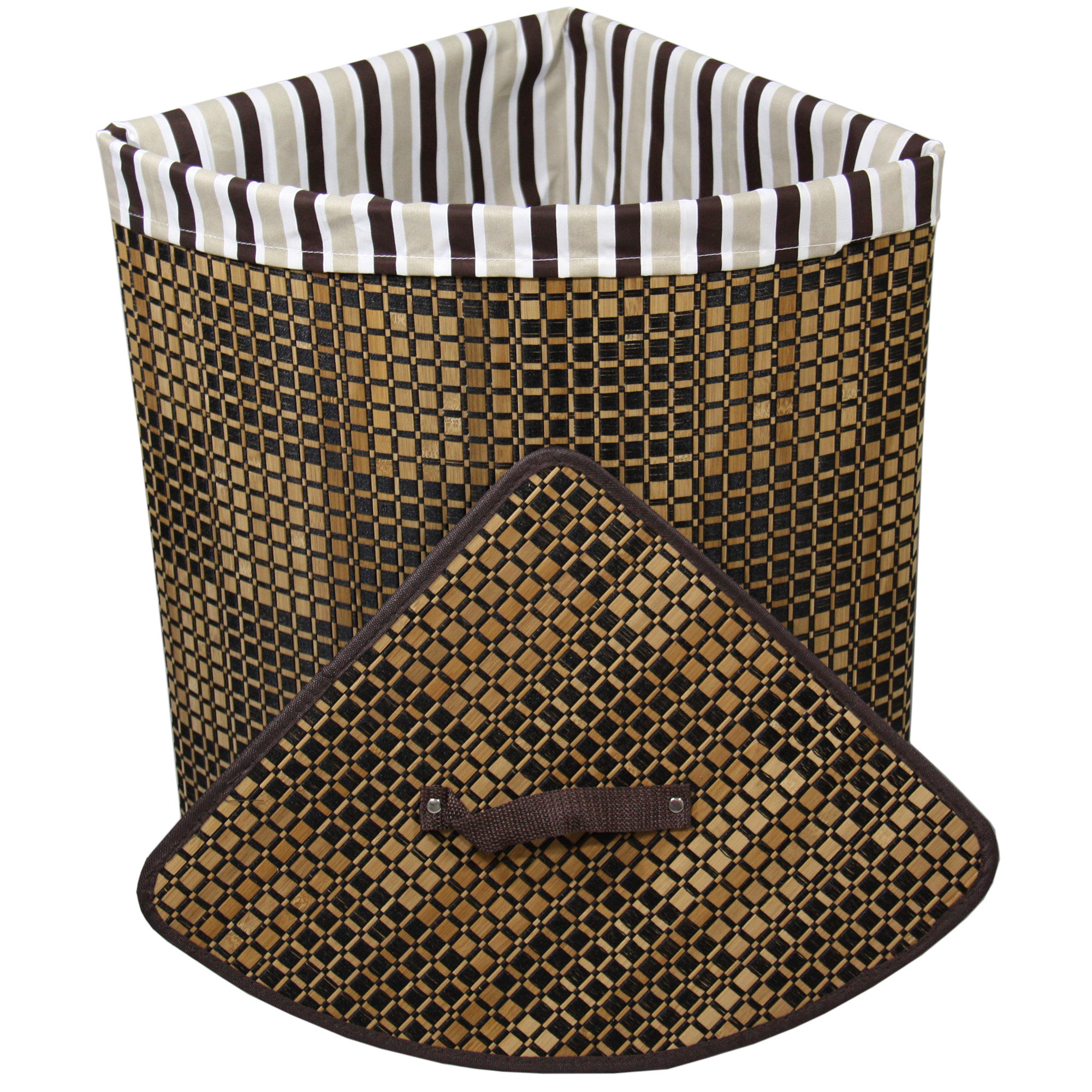 Checker Print Bow Front Bamboo Corner Laundry Hamper Wayfair