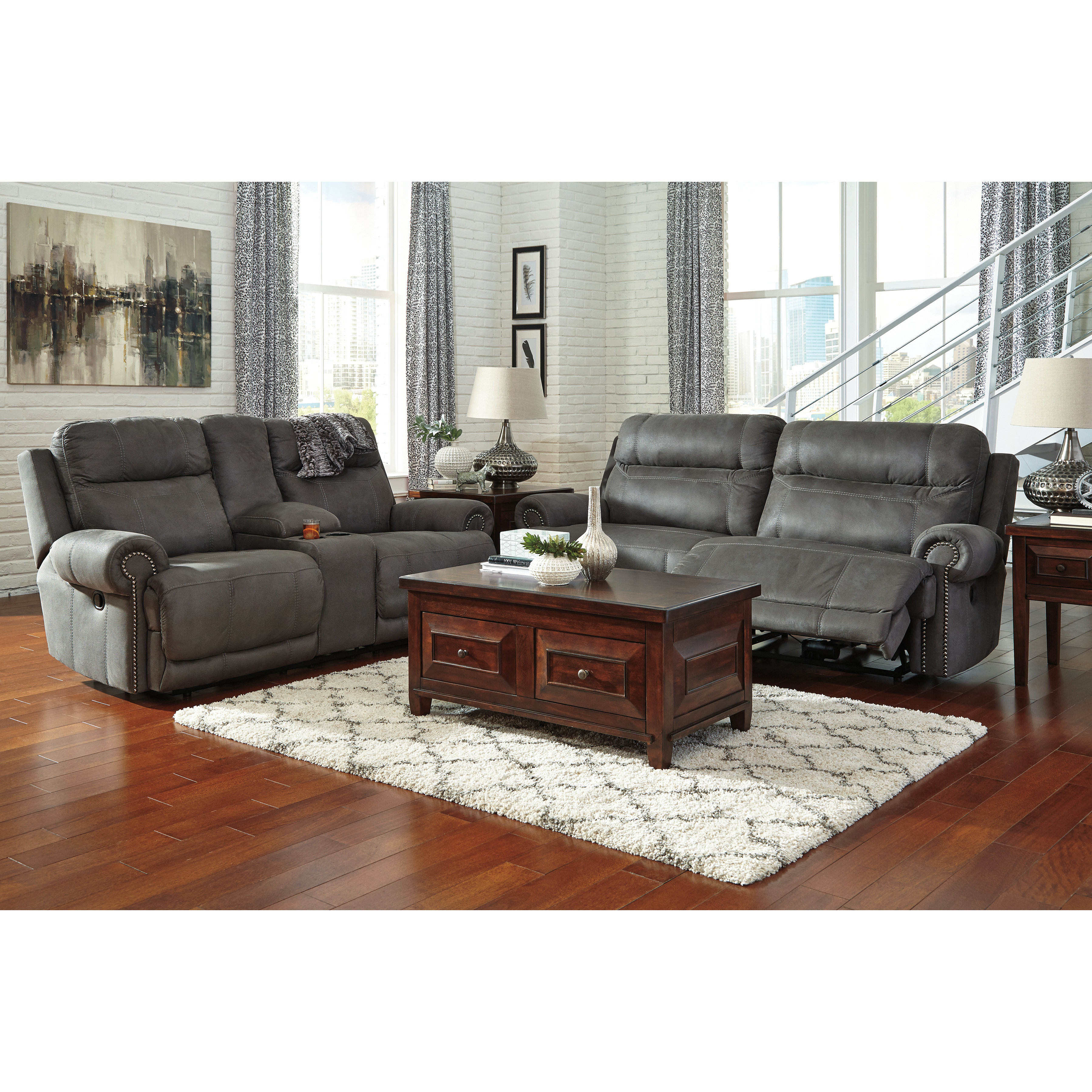 Signature Design by Ashley Austere 2 Seat Reclining Sofa & Reviews
