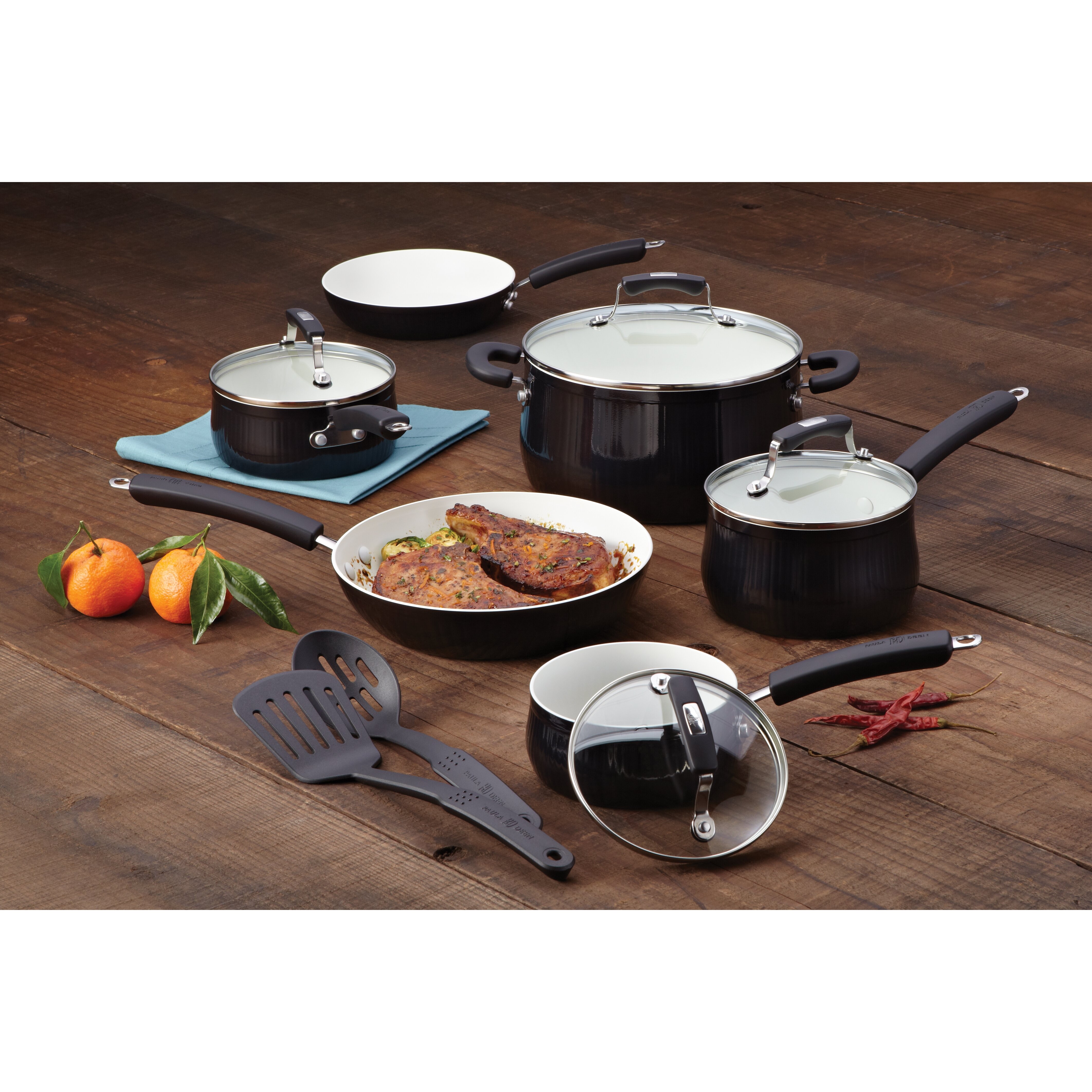 Paula Deen Aluminum Nonstick 12 Piece Cookware Set ...