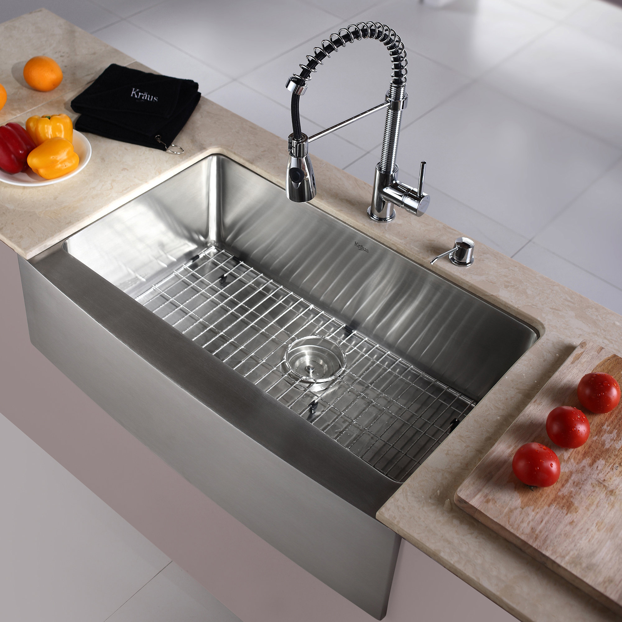 Kraus Kitchen Combo 38 X 25 Single Bowl Stainless Steel Kitchen Sink With Faucet 