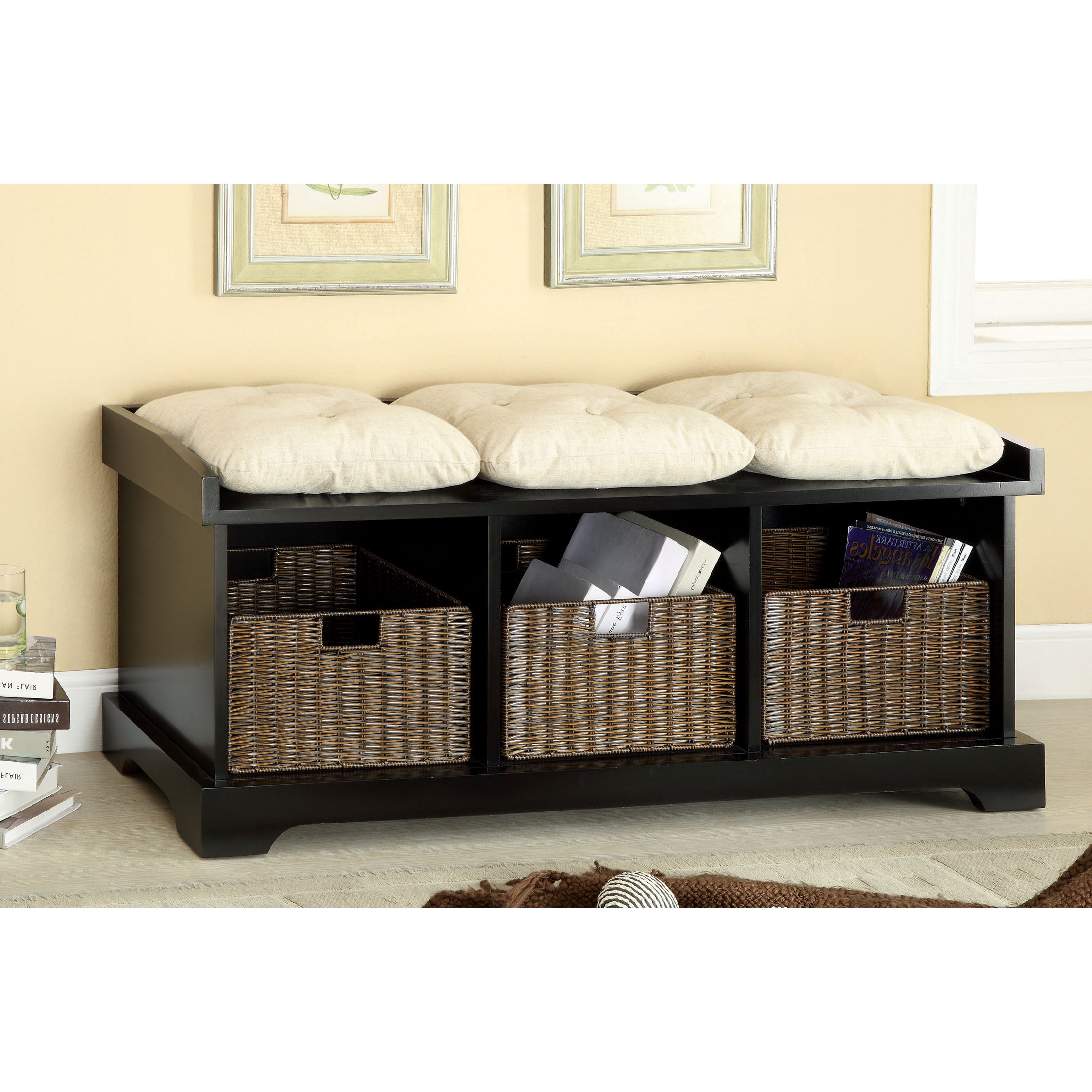 Hokku Designs Upholstered Entryway Storage Bench & Reviews Wayfair