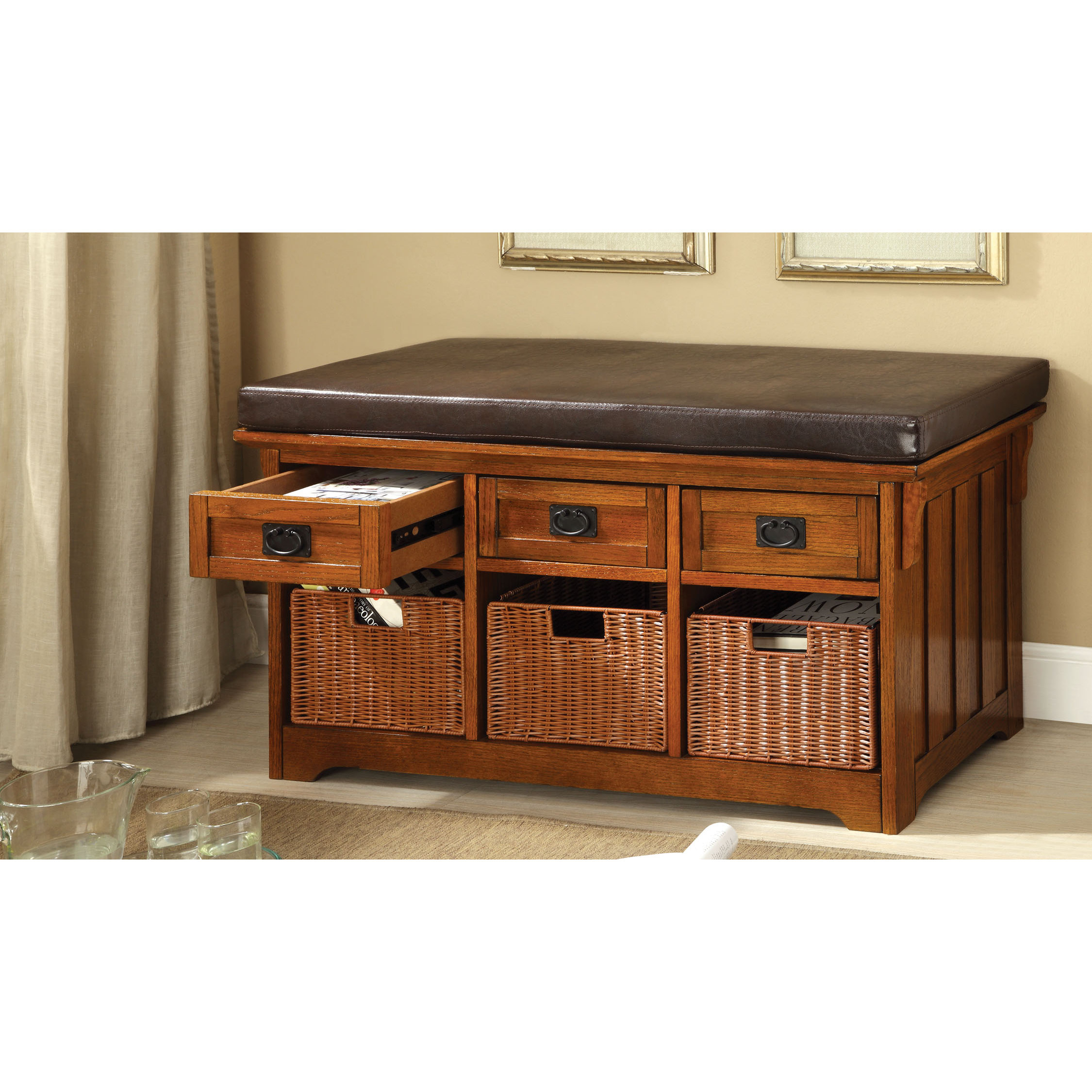 Leatherette Storage Entryway Bench Wayfair