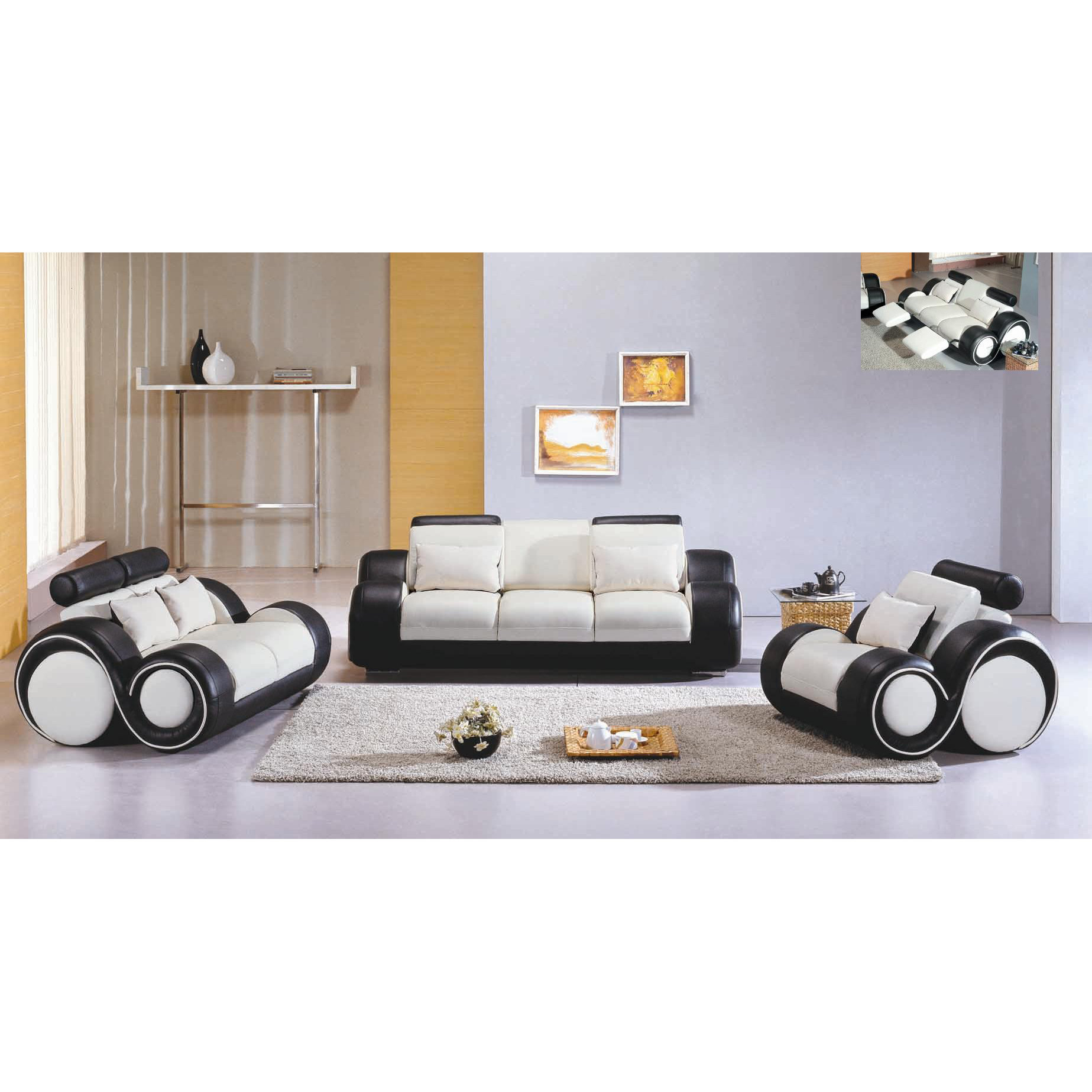 Hematite 3 Piece Bonded Leather Sofa Set Wayfair