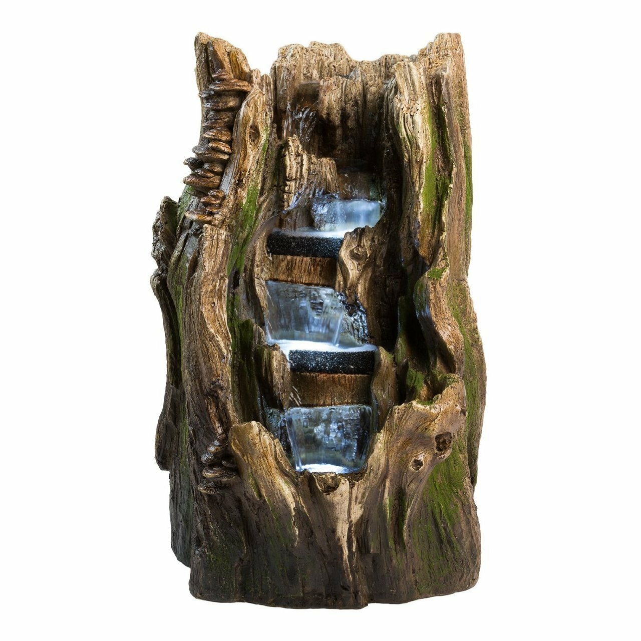 Harmony Fountains Rain Forest Log Resin and Fiberglass ...