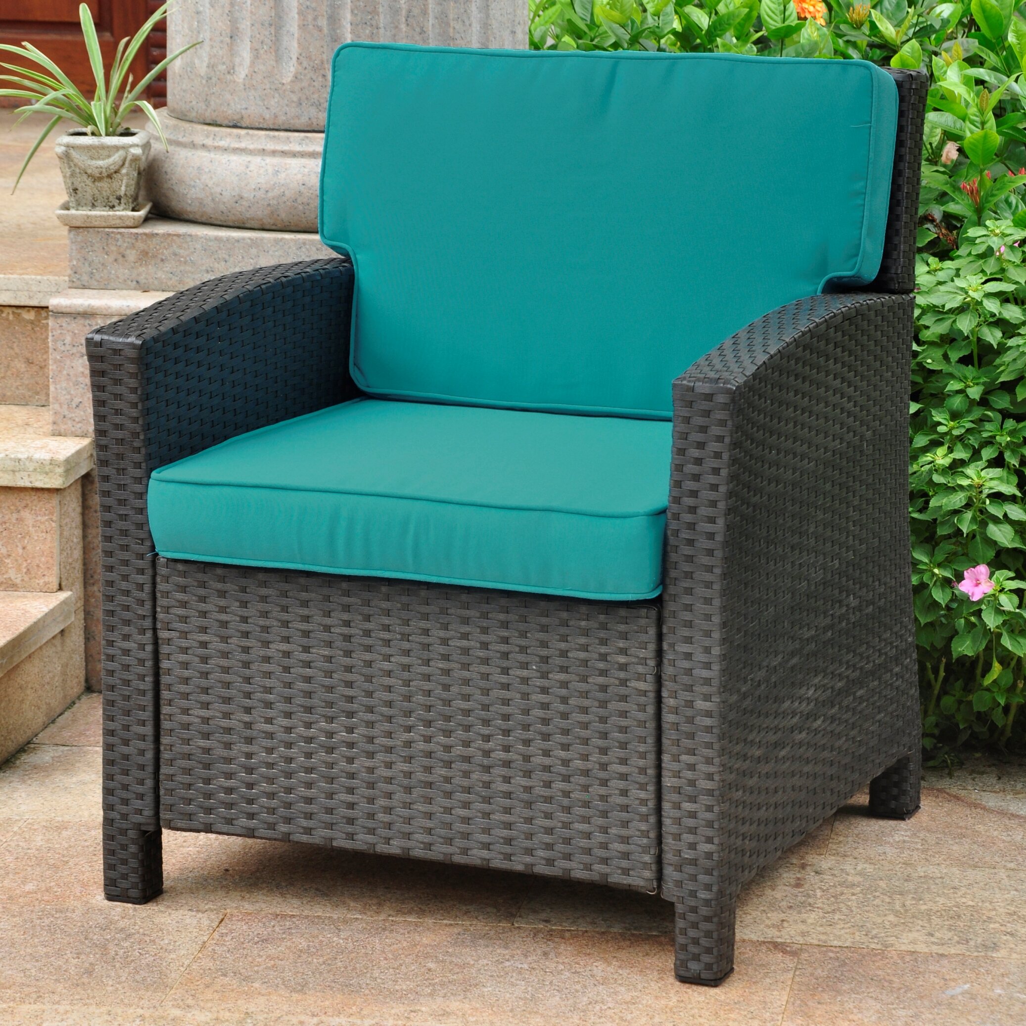 Valencia Wicker Resin Contemporary Patio Chair with ...