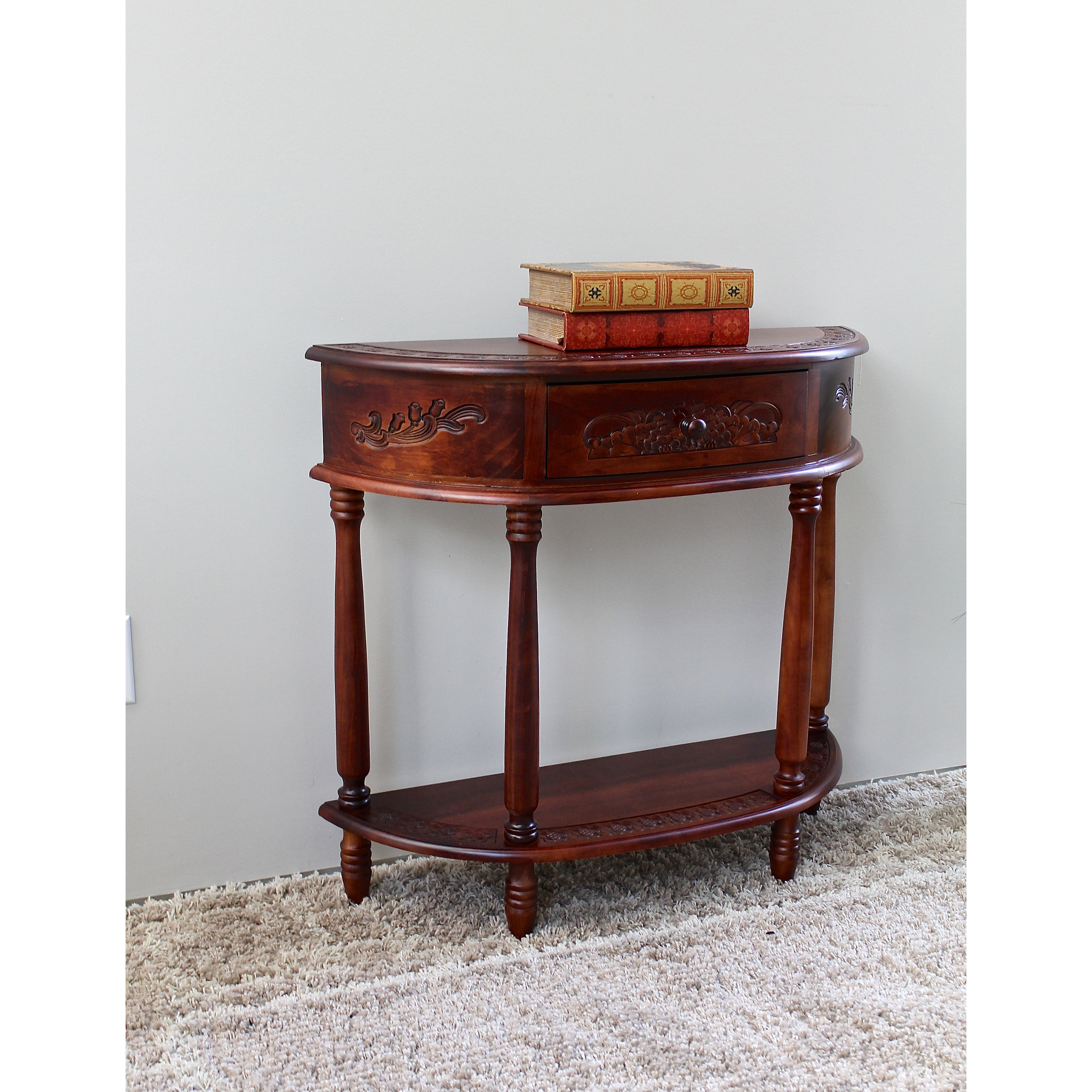 International Caravan Windsor Hand Carved Wood Console Table & Reviews