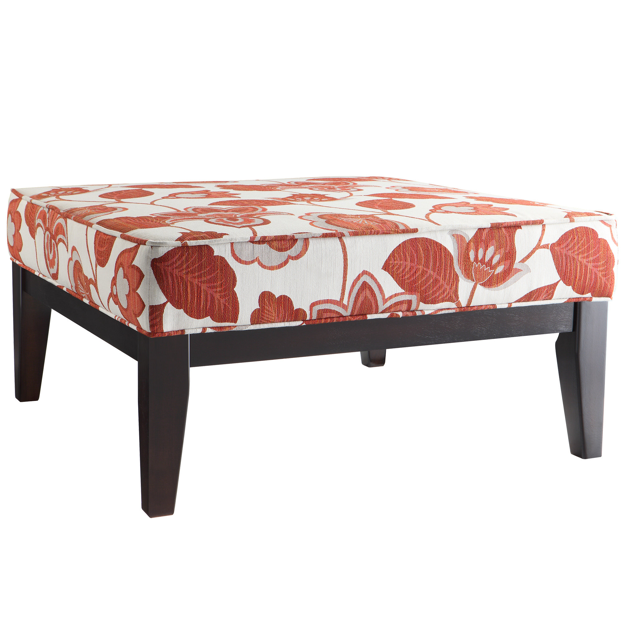 Kingstown Home Woodfield Floral Square Ottoman with Cushion & Reviews