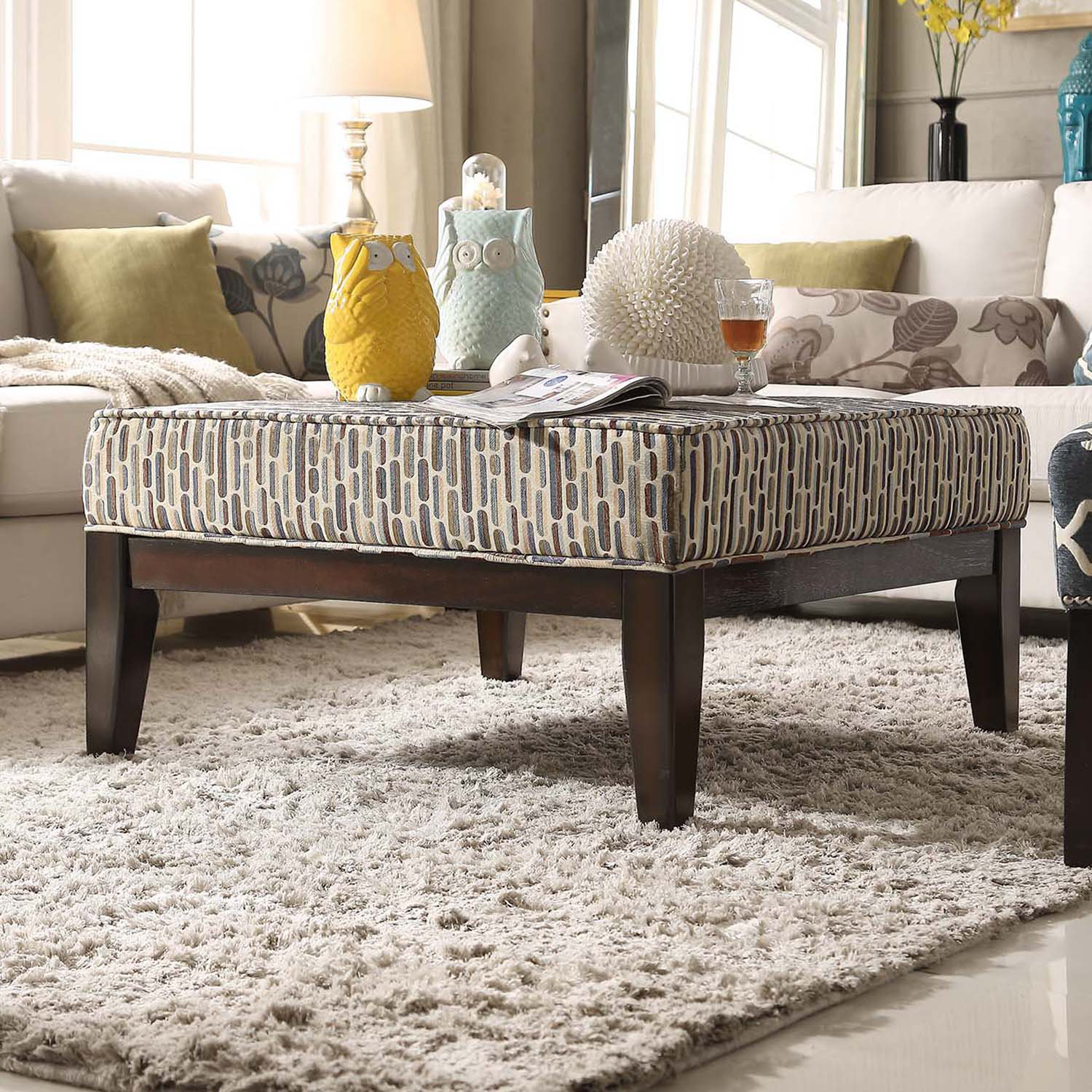 Woodfield Tonal Oval Square Ottoman with Cushion Wayfair