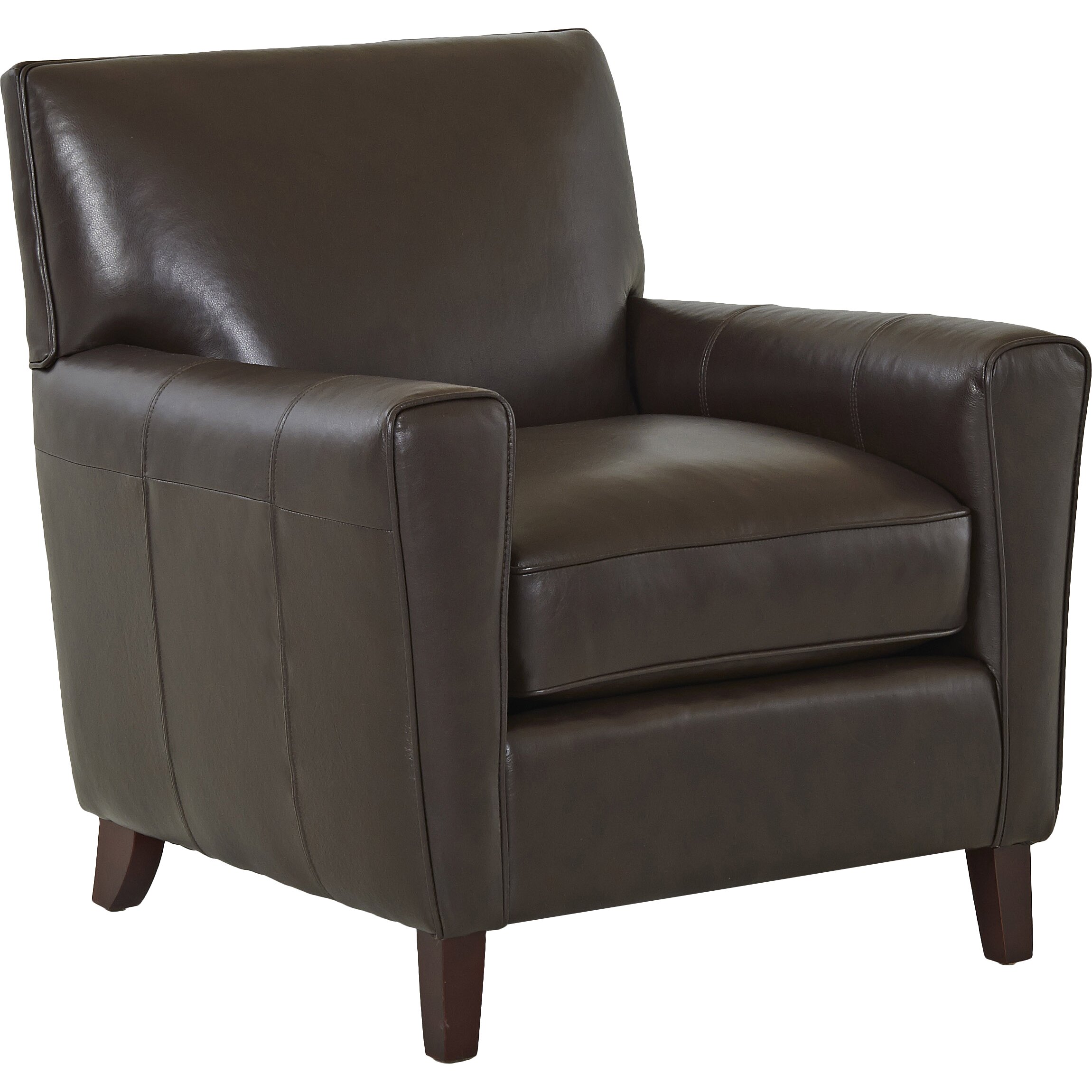 Wayfair Custom Upholstery Grayson Leather Arm Chair & Reviews | Wayfair