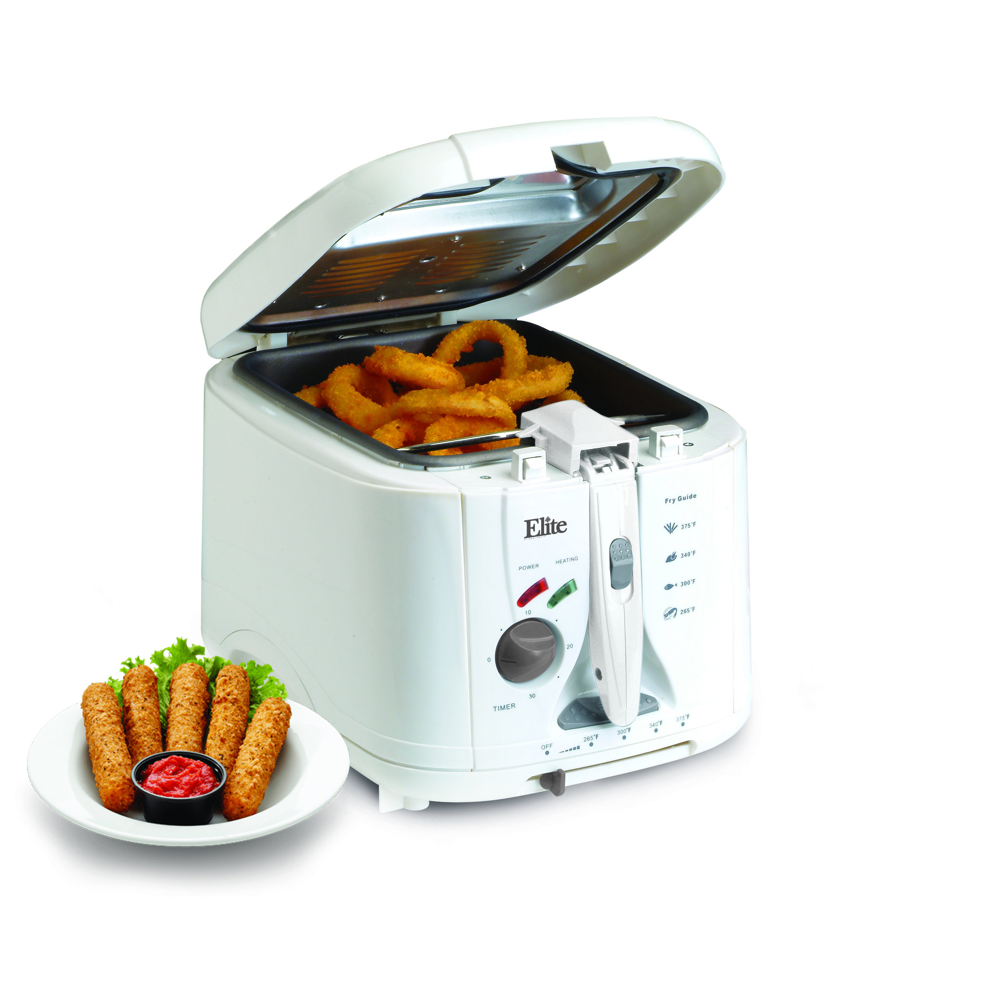 Elite by MaxiMatic Cuisine 2 Quart Cool Touch Deep Fryer with Timer