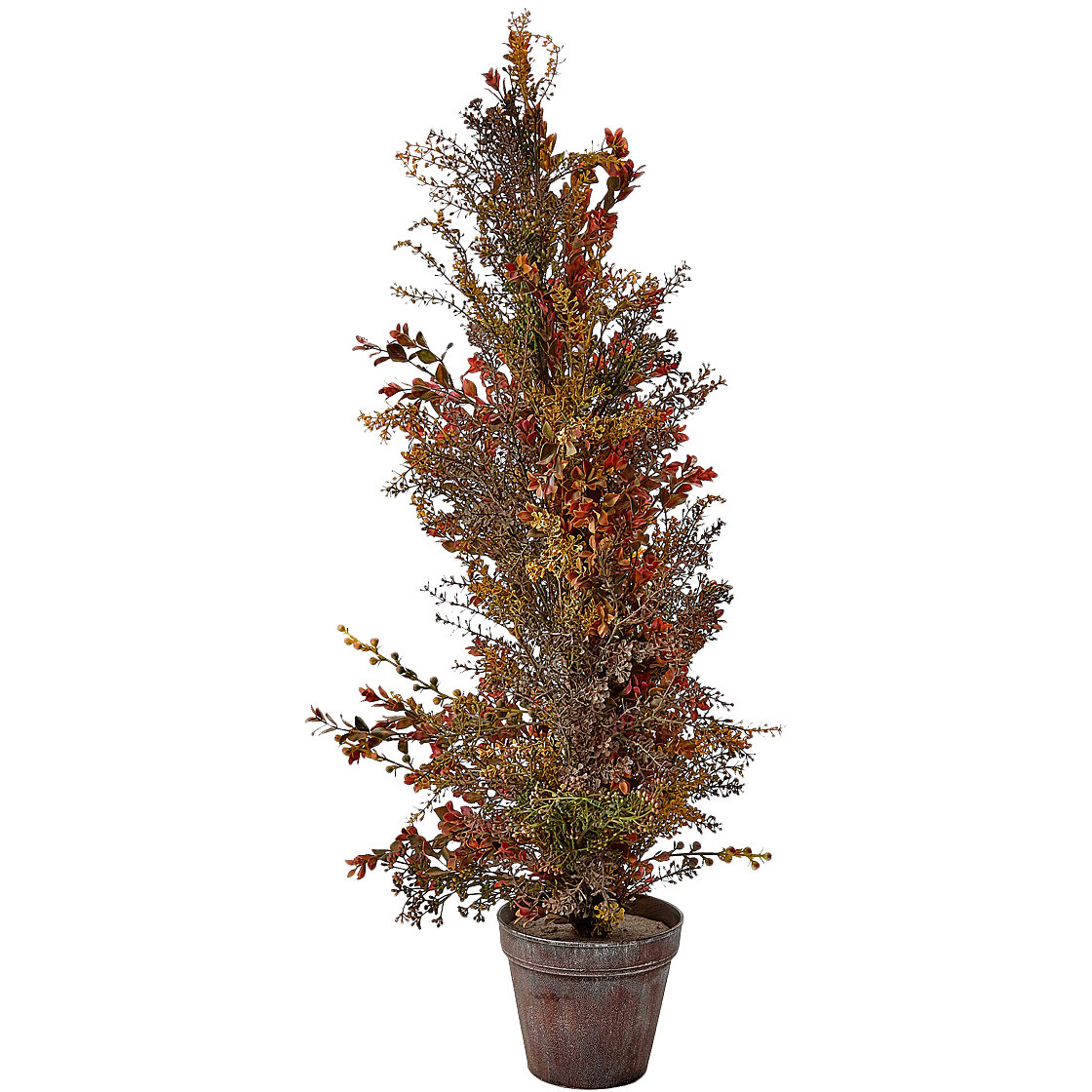 Plastic Dried Autumn Wild Flower Topiary in Pot Wayfair