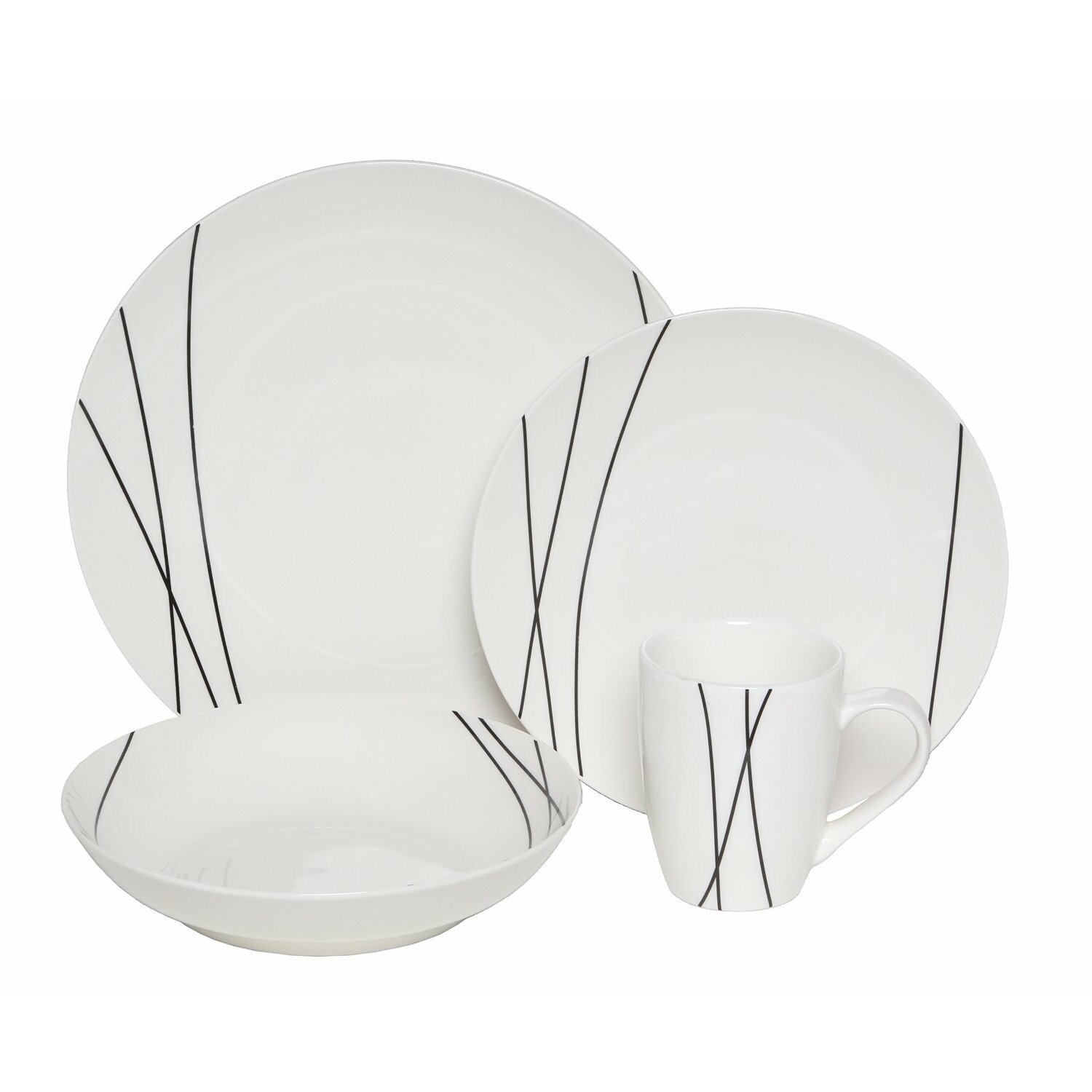 Premium Lines Dinnerware 32 Piece Place Setting | Wayfair