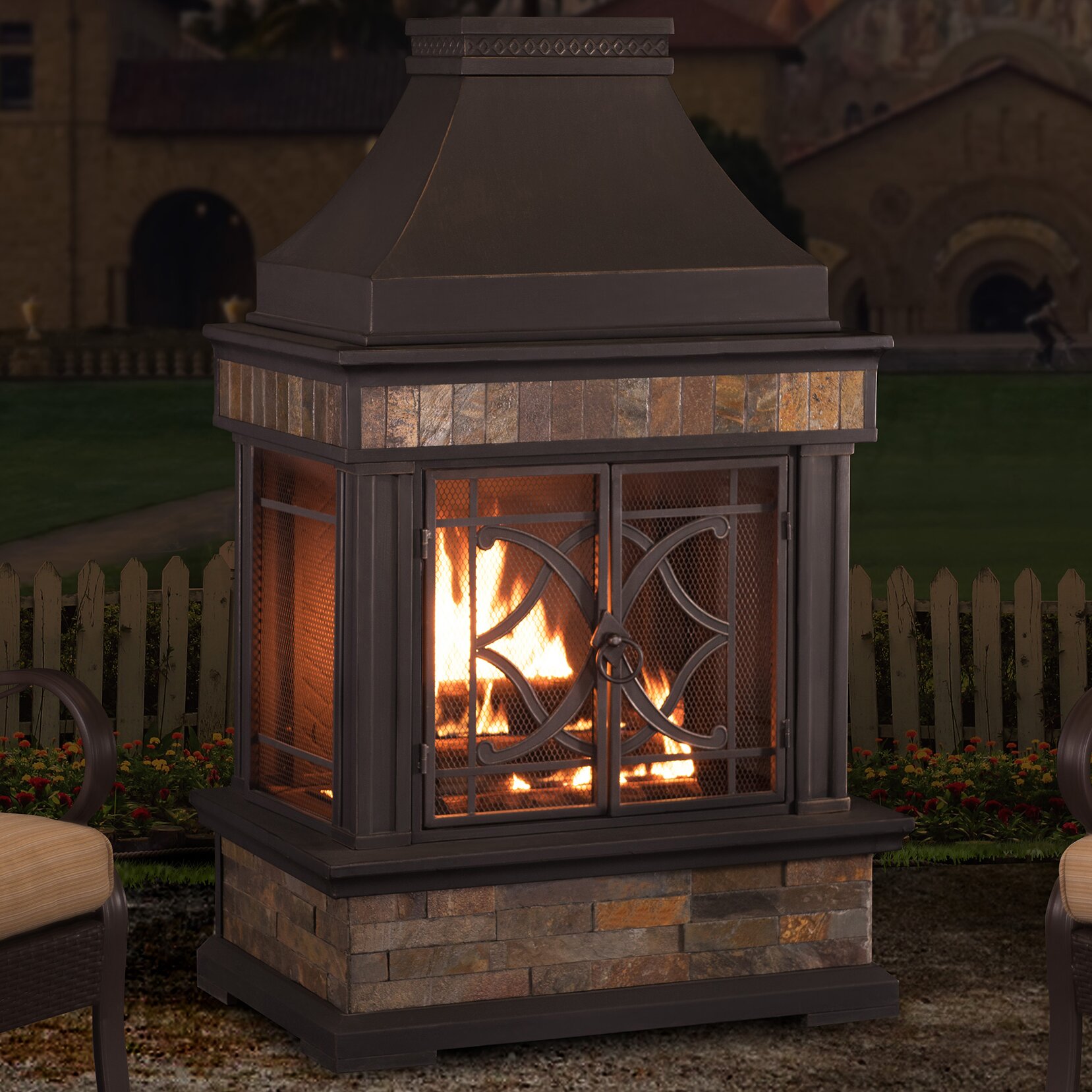 Heirloom Steel Wood Burning Outdoor Outdoor Fireplace | Wayfair