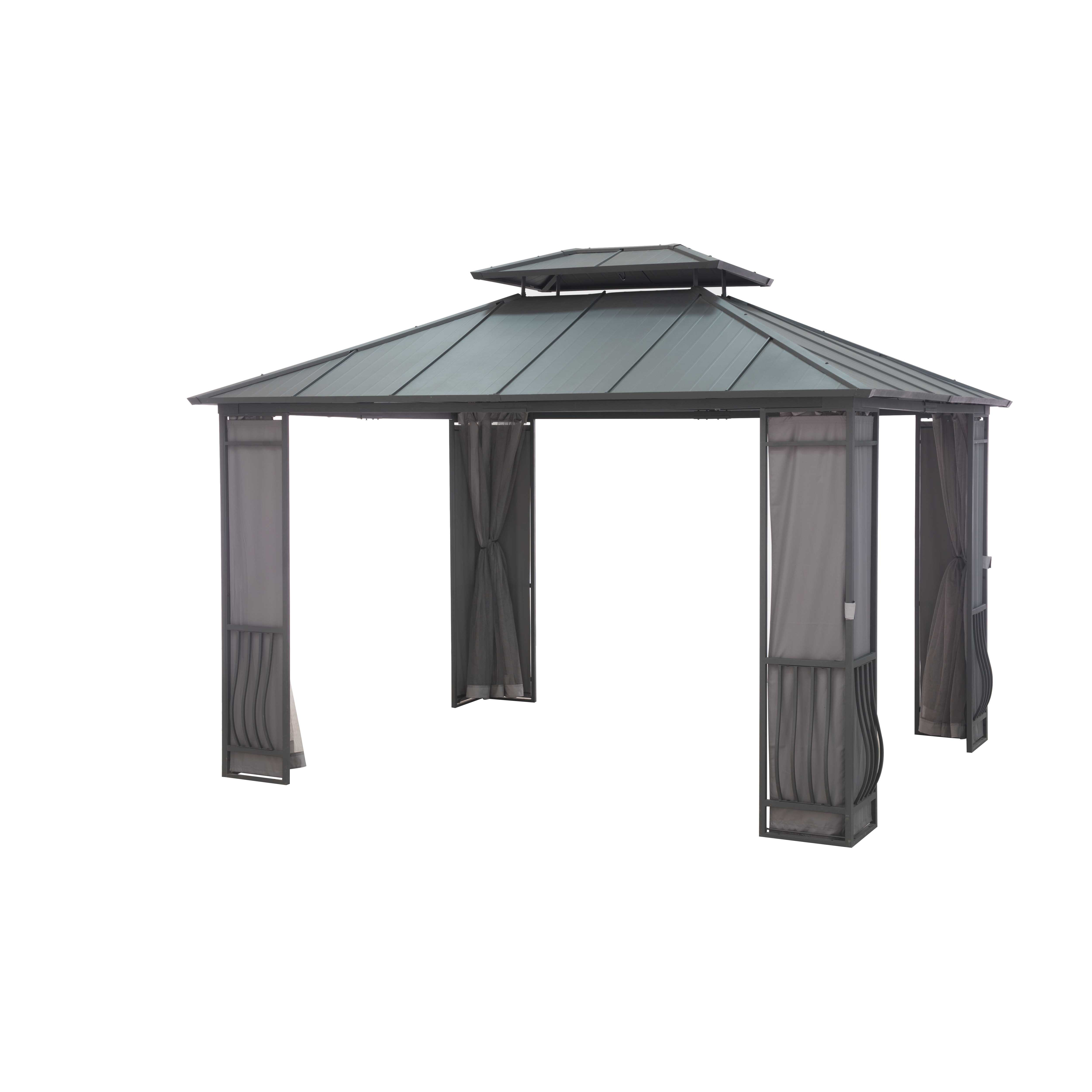 Sunjoy Orleans 12 Ft. W x 10 Ft. D Steel Gazebo & Reviews Wayfair