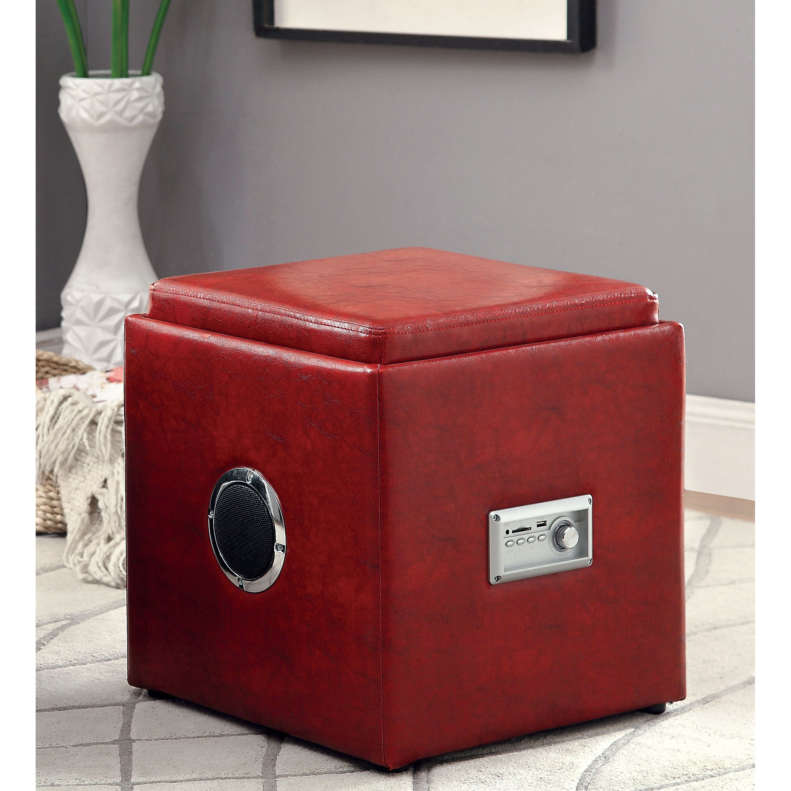 Winchester Leather Speaker Ottoman Wayfair