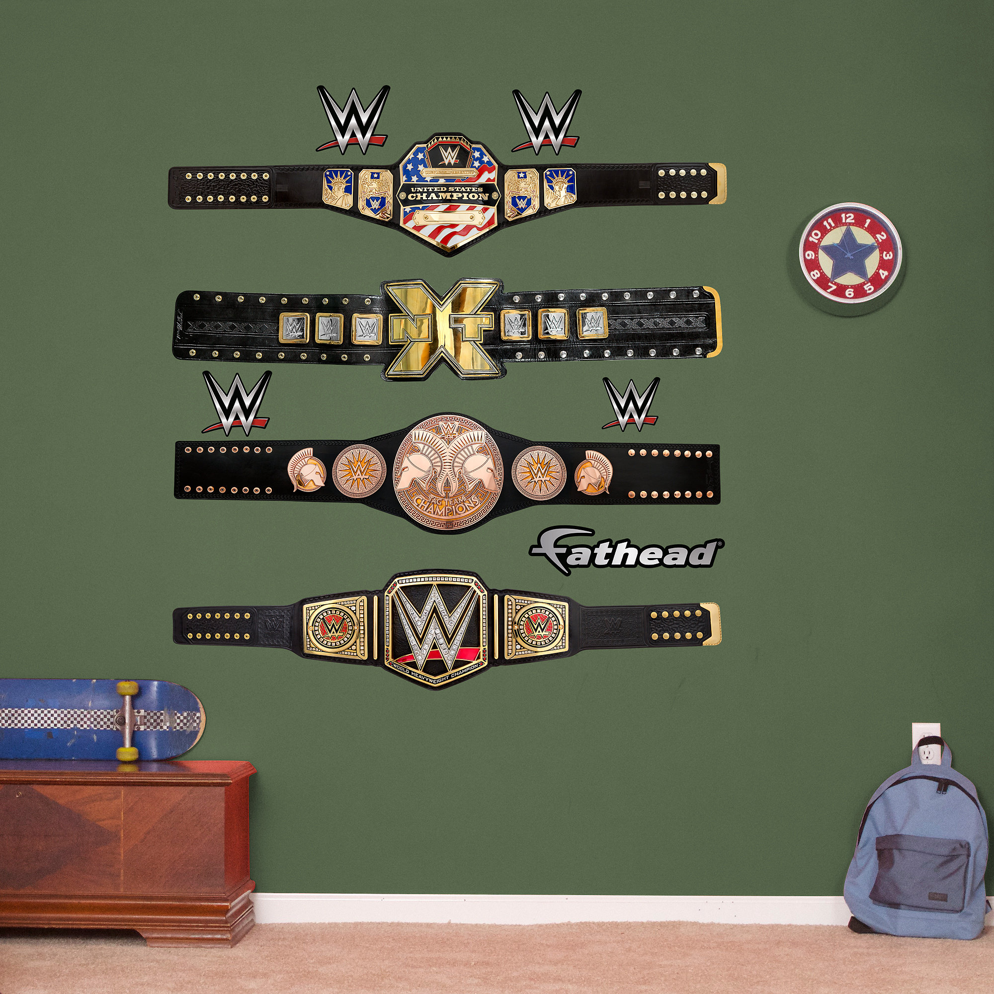 WWE Title Belts Peel and Stick Wall Decal Wayfair