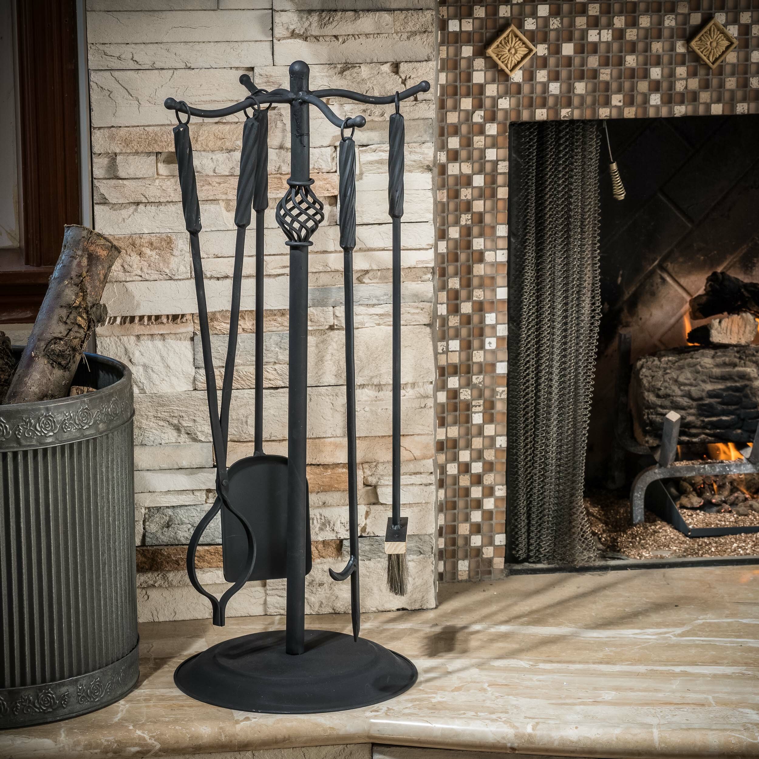 Home Loft Concepts Carlotta 5 Piece Iron Fireplace Tool Set  Reviews  Wayfair