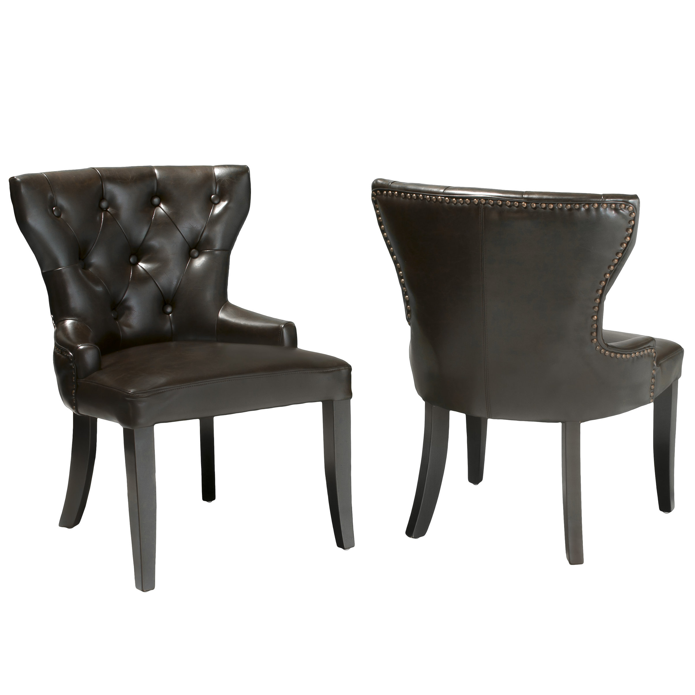 Emmanuel Leather Accent Chairs Wayfair