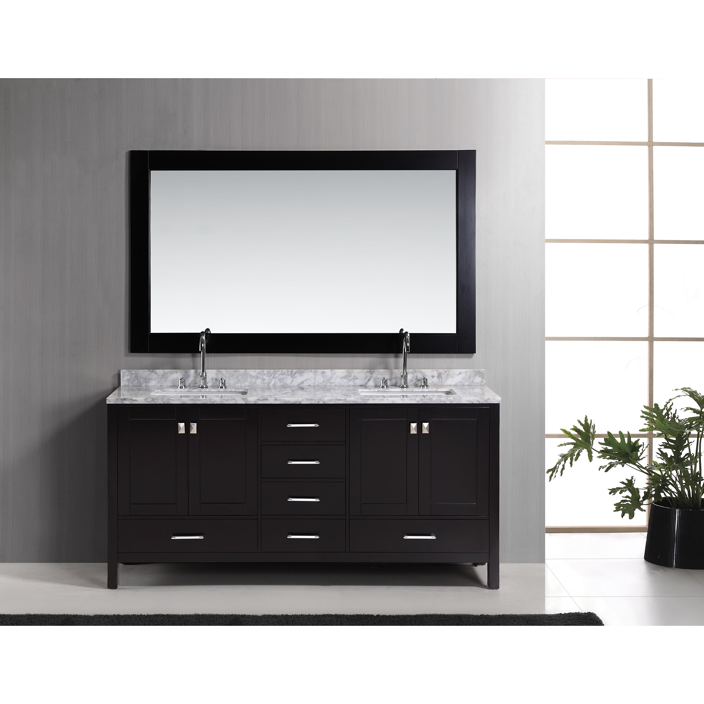 72" Double Bathroom Vanity Set with Mirror Wayfair