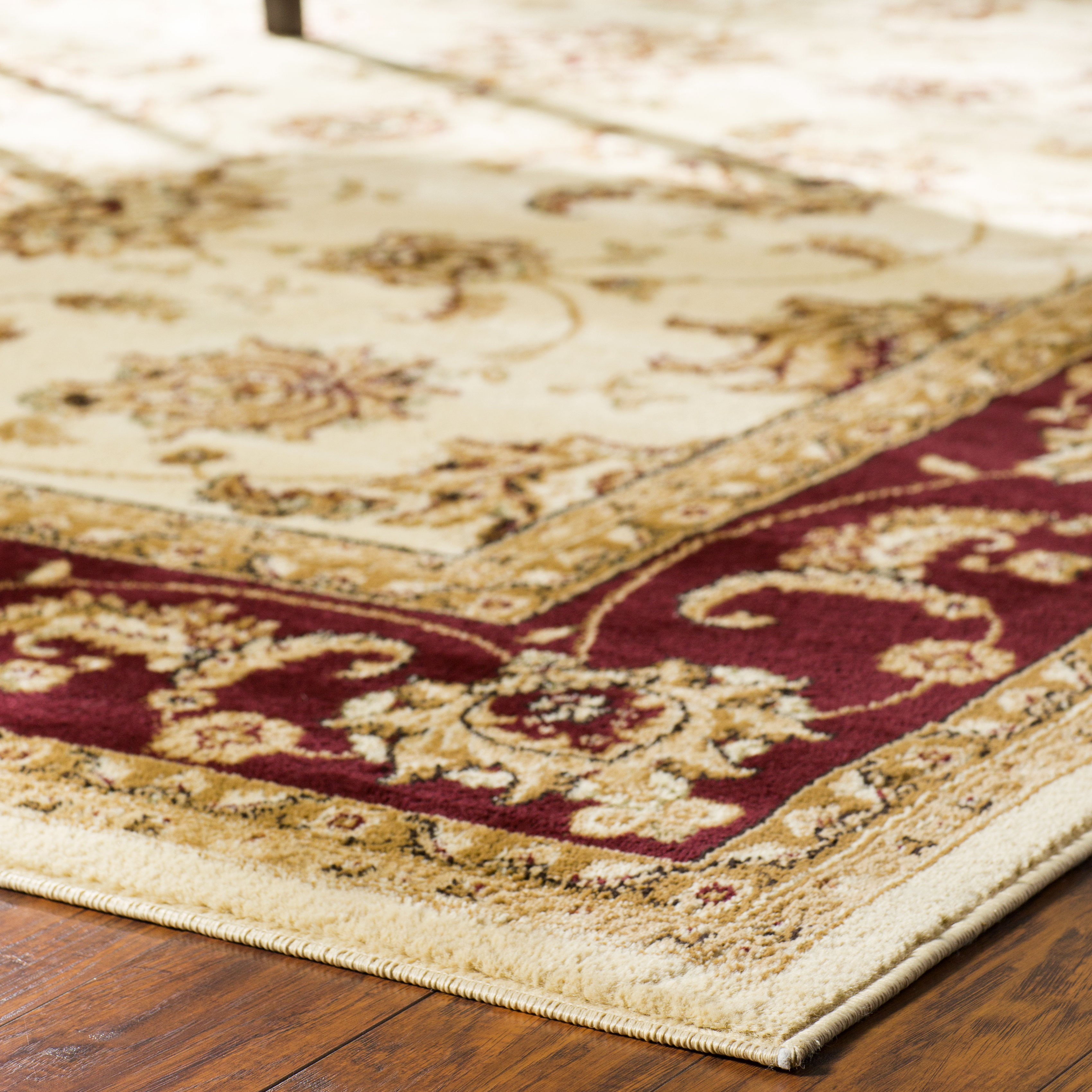 Andover Mills Grace Beige/Burgundy Area Rug & Reviews Wayfair