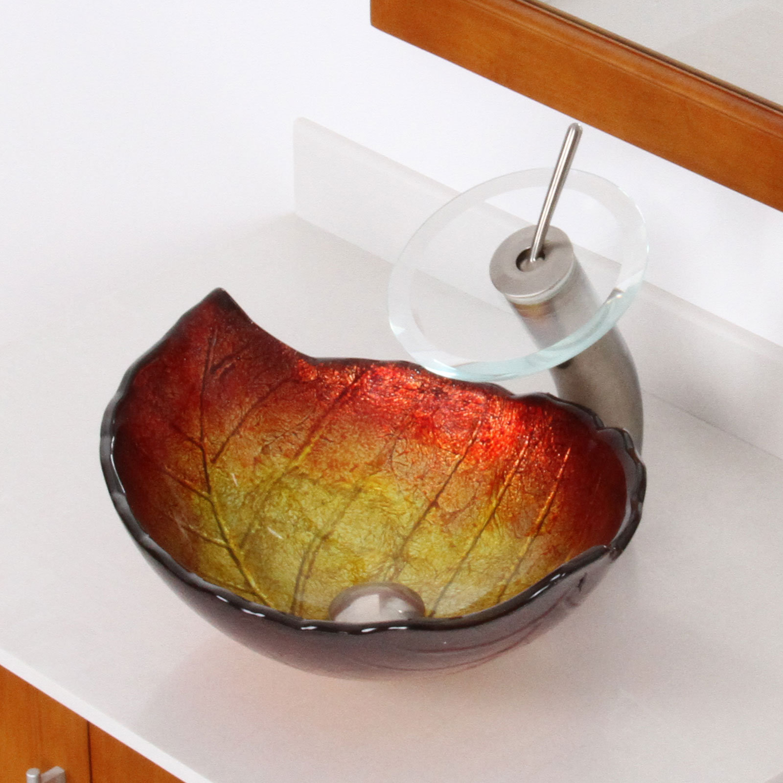 Hot Melted Summer Leaf Shaped Bowl Vessel Bathroom Sink Wayfair