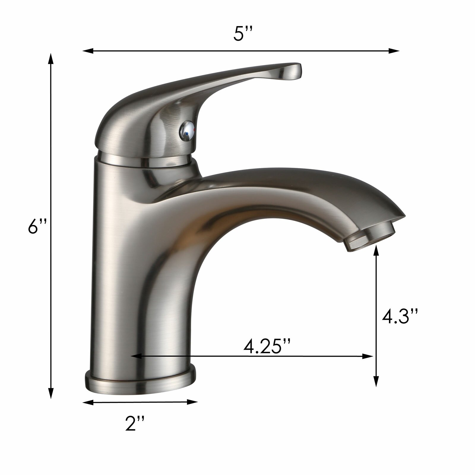 Single Handle Bathroom Faucet with Edged Spout | Wayfair