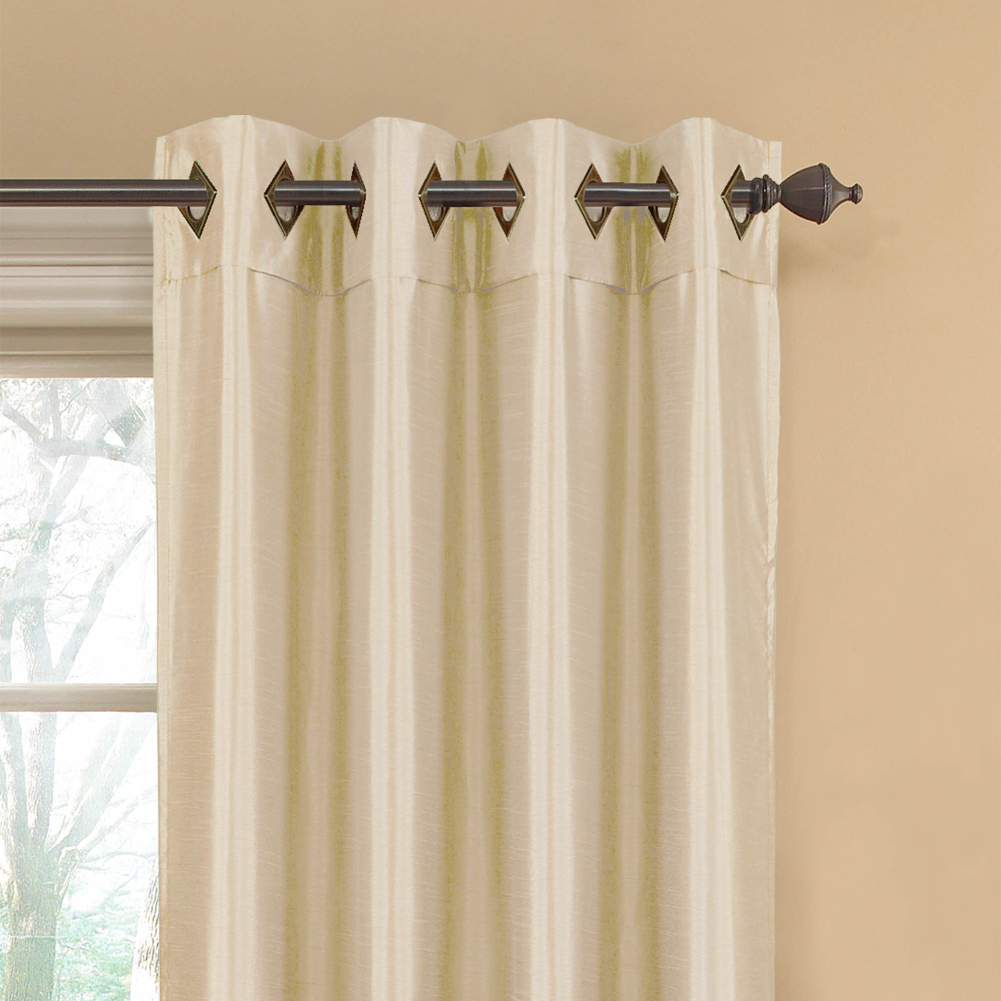 Window Elements Kim Faux Silk Extra Wide Grommet Curtain Panel (Set of