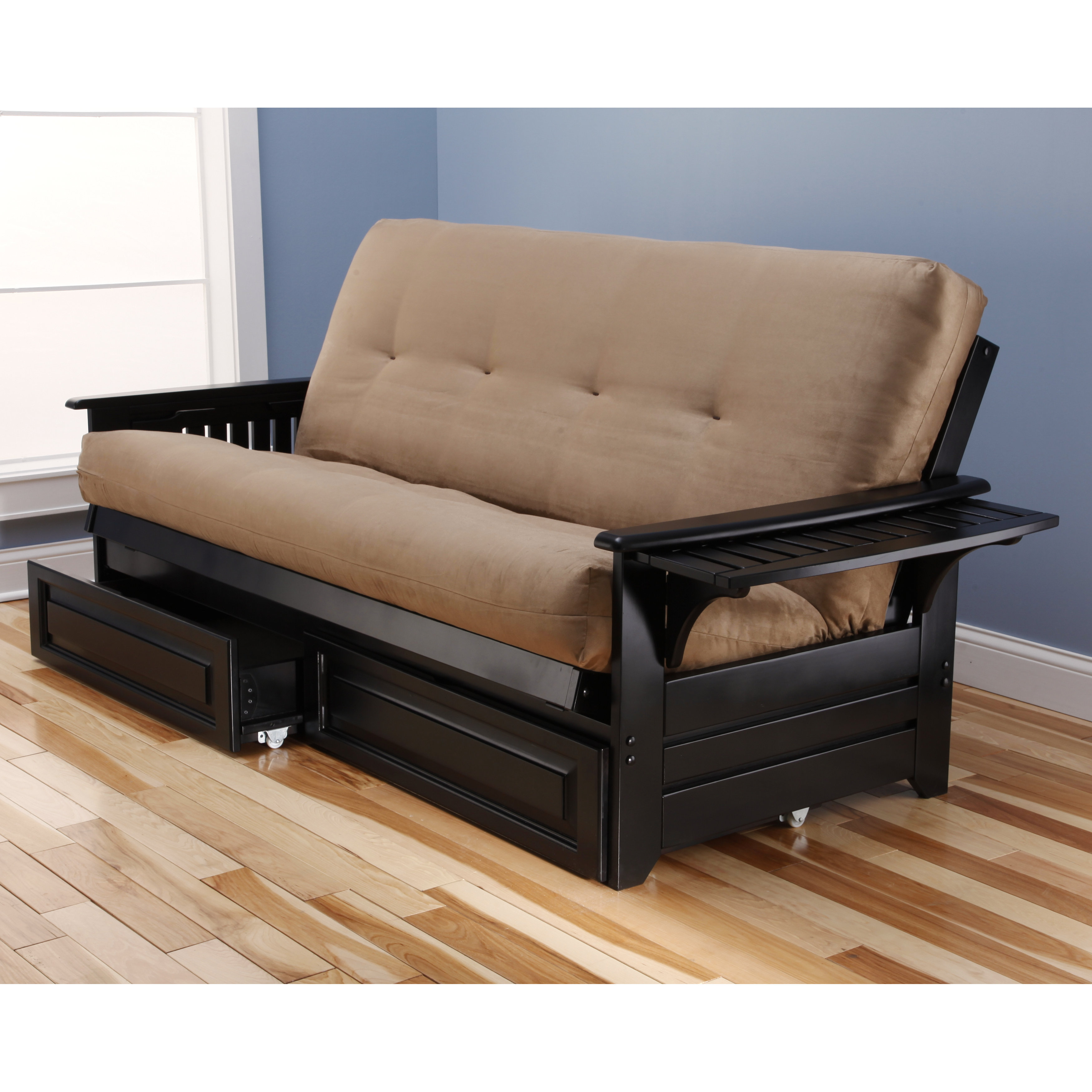 Kodiak Furniture Phoenix Suede Storage Drawers Futon and Mattress