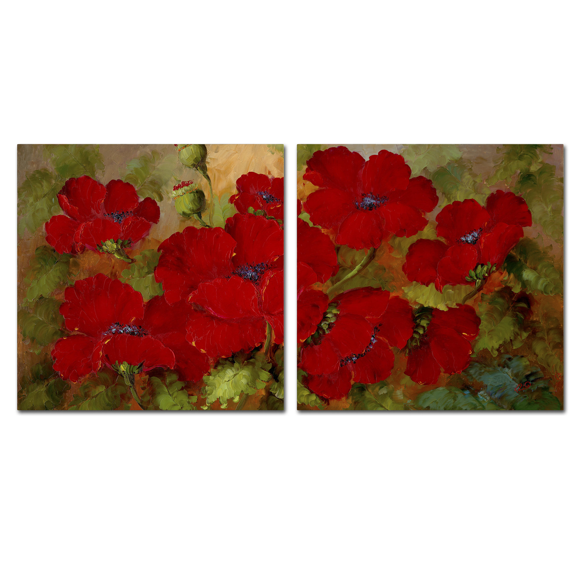 Poppies 2 Piece Painting Print Set Wayfair