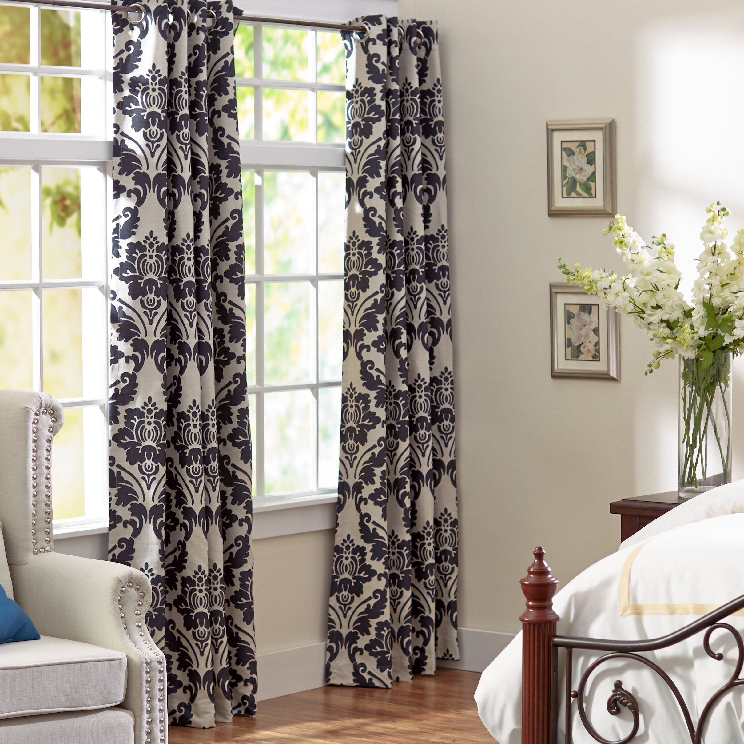 Three Posts Chateau Damask Single Curtain Panel & Reviews Wayfair