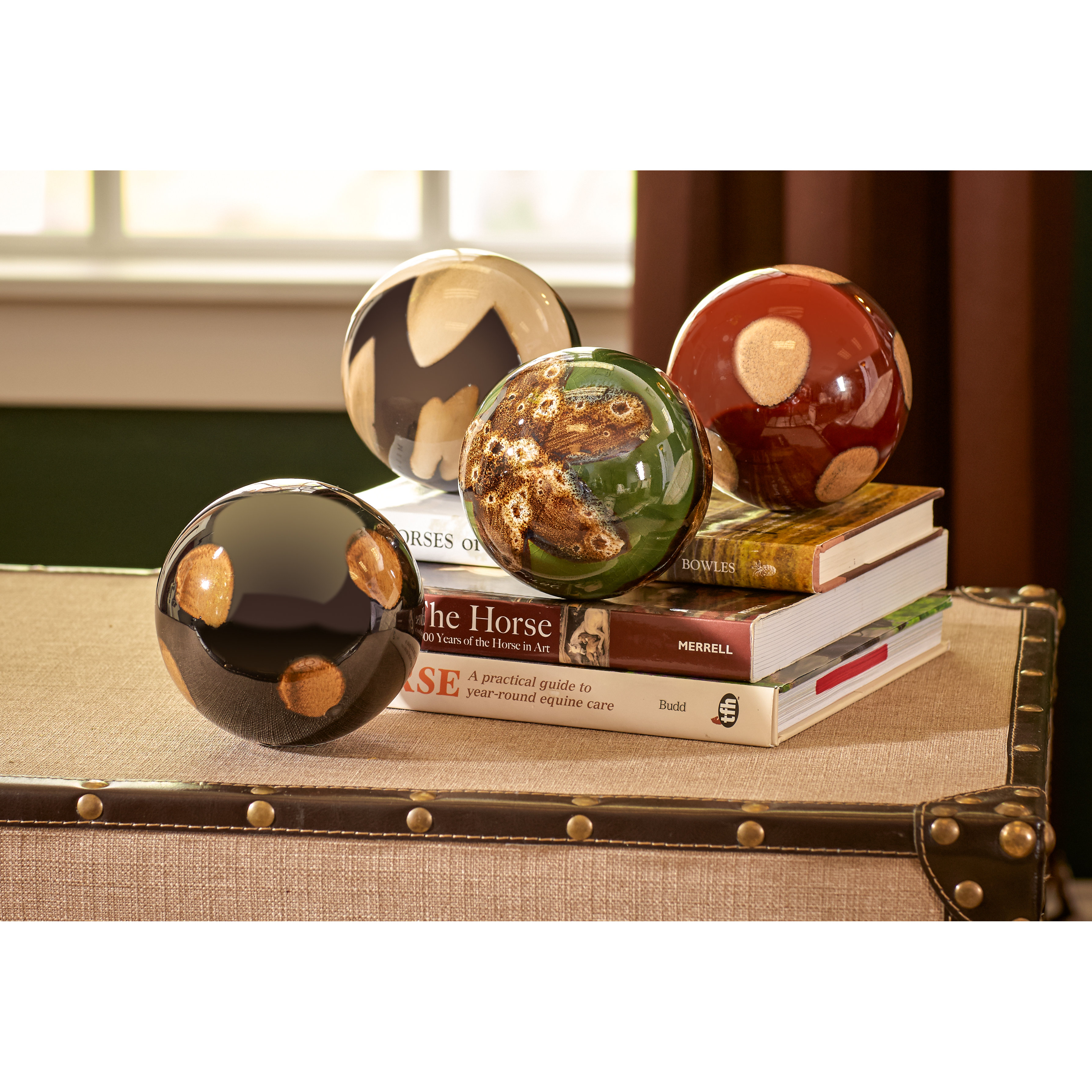Three Posts 4 Piece Ceramic Decorative Ball Set & Reviews Wayfair