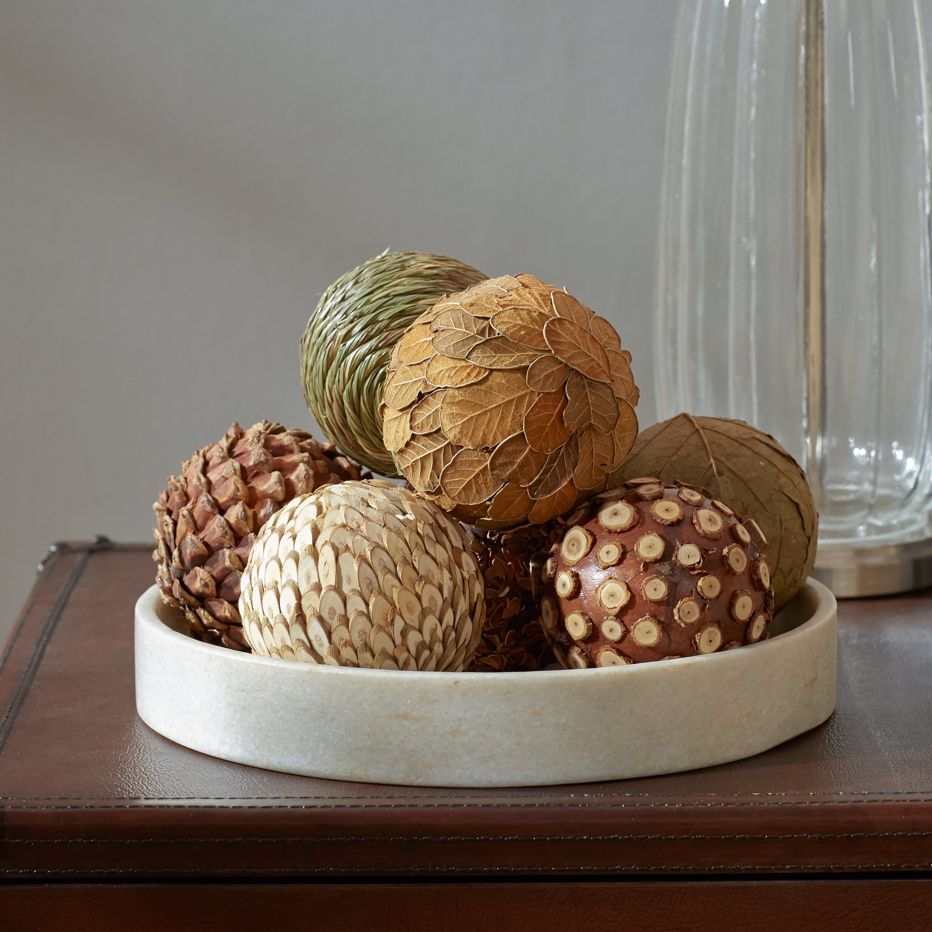 Autumnal 8 Piece Natural Ball Sculpture Set Wayfair