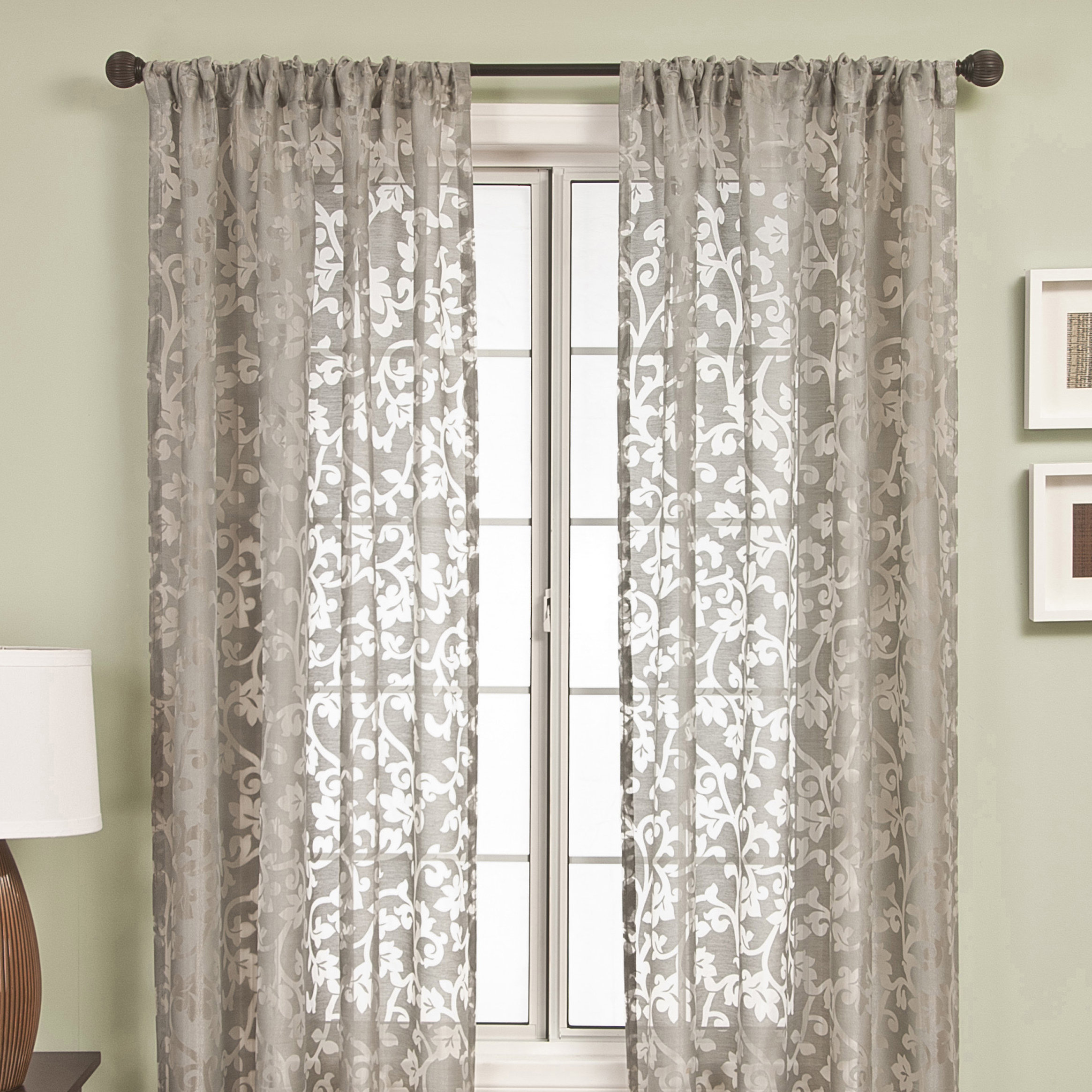 Three Posts Geneseo Scroll Rod Pocket Single Curtain Panel & Reviews