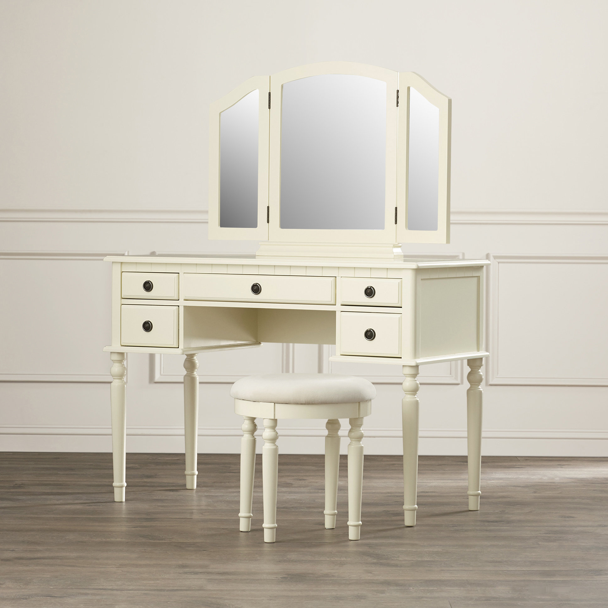 Three Posts Brownridge 5 Drawer Vanity Set with Mirror & Reviews Wayfair